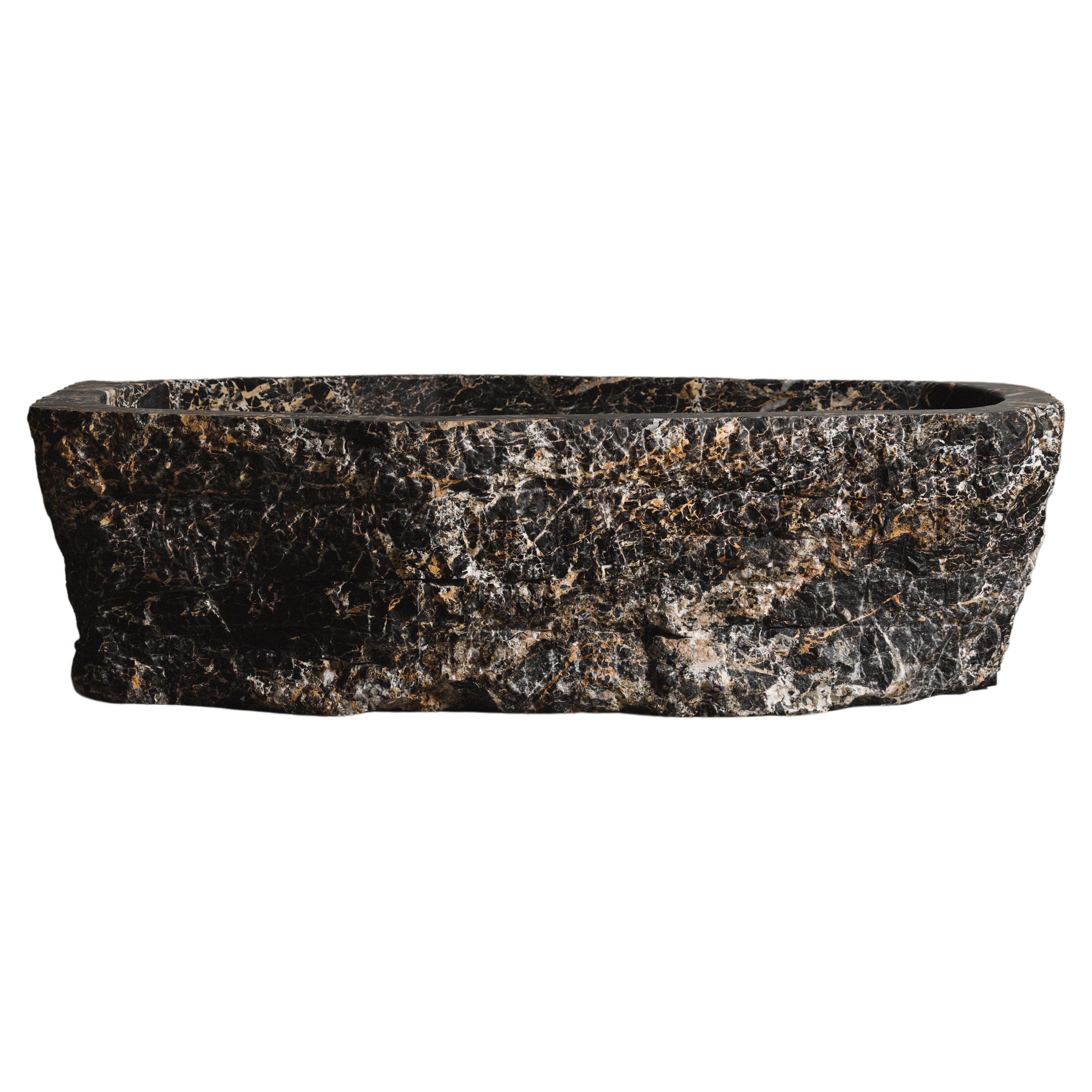 Baptiz Black Marble Bathtub by Andres Monnier For Sale