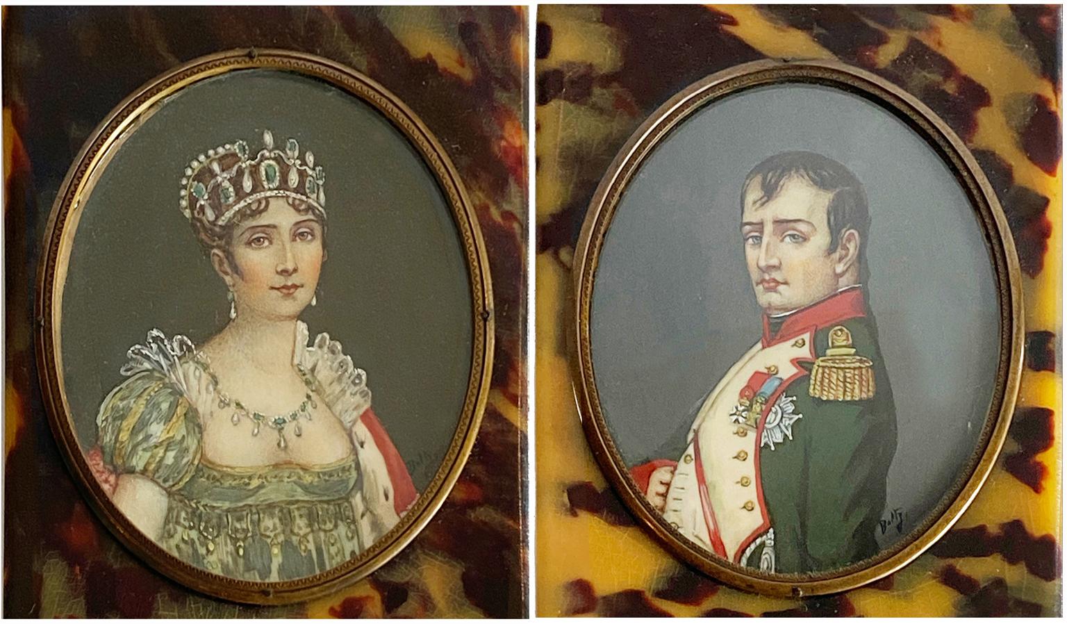 Bapty Portrait Painting - Napoleon and Josephine Miniature paintings
