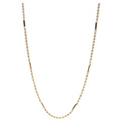 Bar and Rope Link Chain, 14k Yellow Gold, Fancy Link Chain