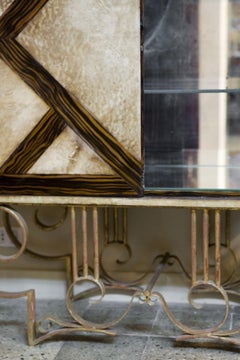 Bar Art Deco, France, 'Parchament Leather', Attributed to: Gilbert Poillerat