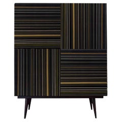 Bar Black and Yellow Details Multi-Color Barcode Glass Doors by Orfeo Quagliata