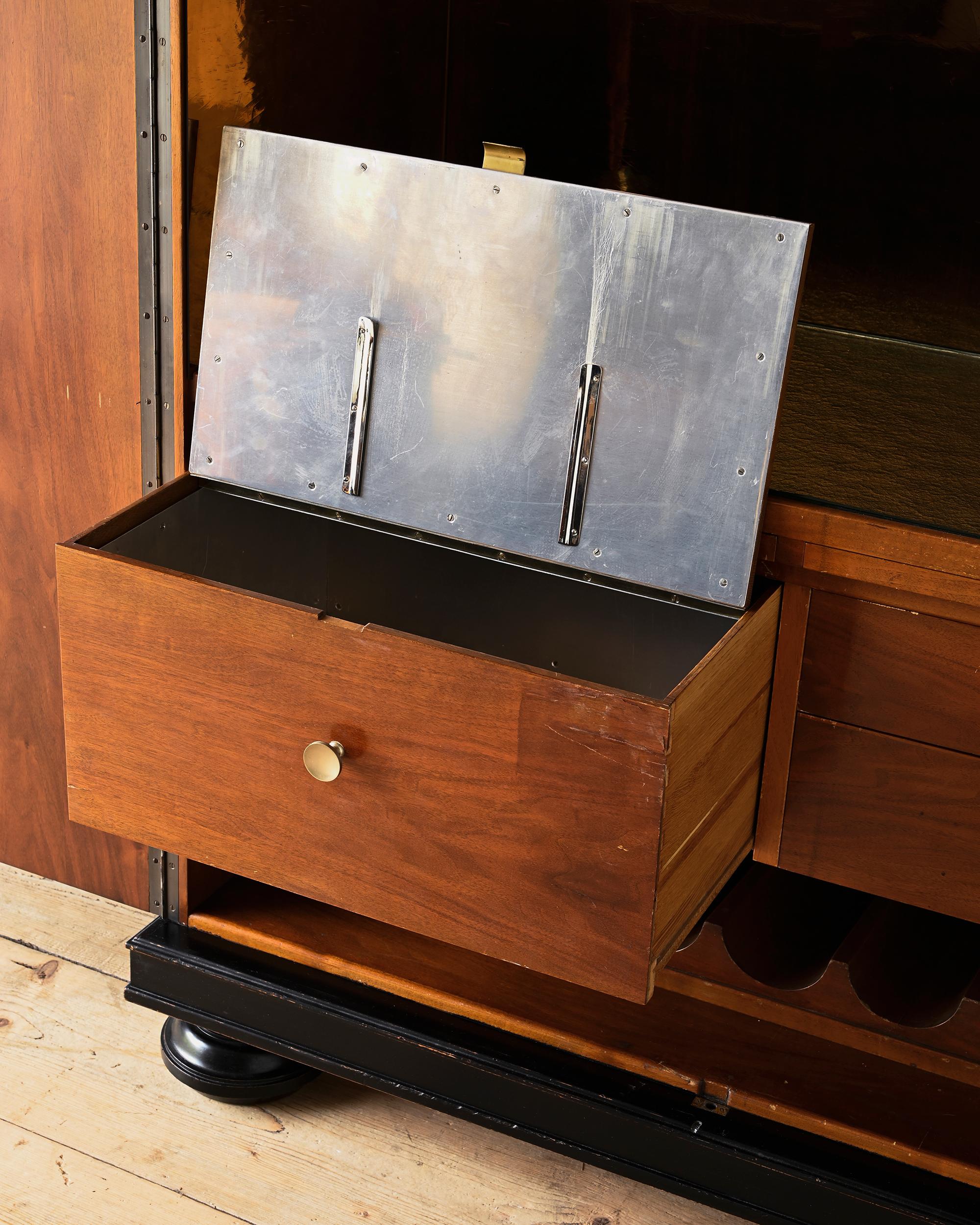 Brass Bar Cabinet Attributed to Otto Schulz for Boet, Sweden, 1930s