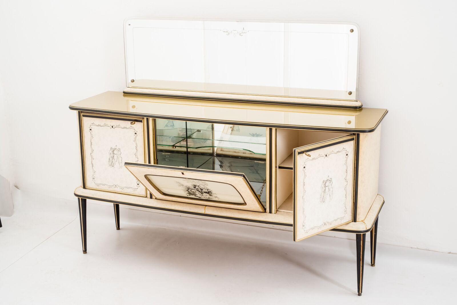 Aluminum Bar Cabinet by Umberto Mascagni, 1950s For Sale
