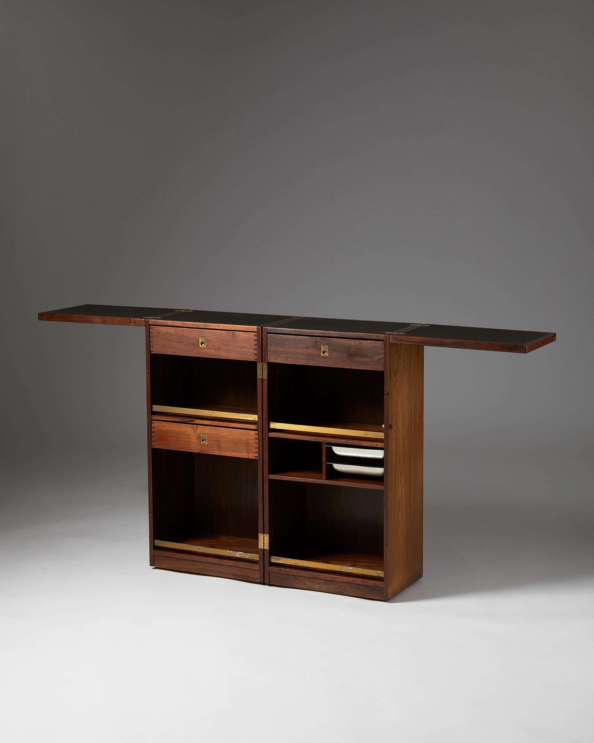 Mid-Century Modern Bar Cabinet ‘Captain’s bar’, Anonymous for Dyrlund, Denmark, 1960s
