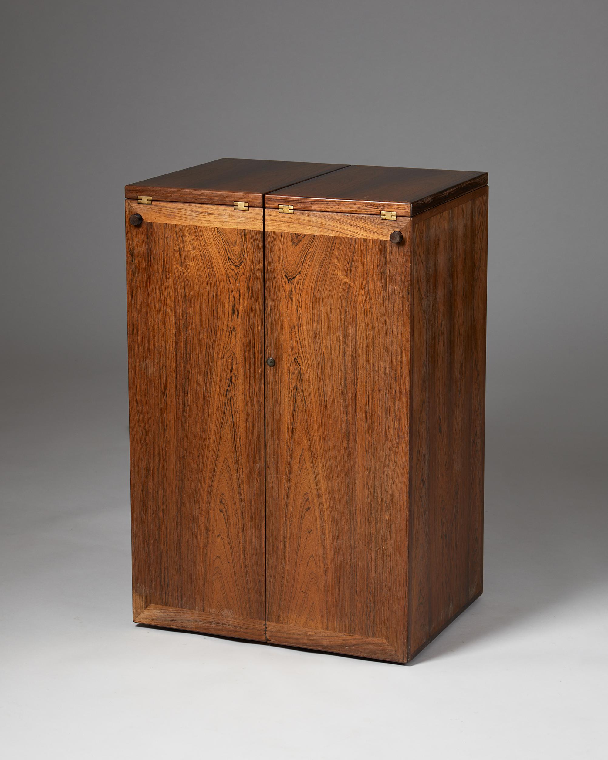 Bar Cabinet ‘Captain’s bar’, Anonymous for Dyrlund, Denmark, 1960s In Good Condition In Stockholm, SE