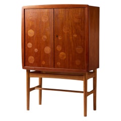 Bar cabinet designed by Kurt Östervig for KP Möbler, Denmark, 1950s teak maple