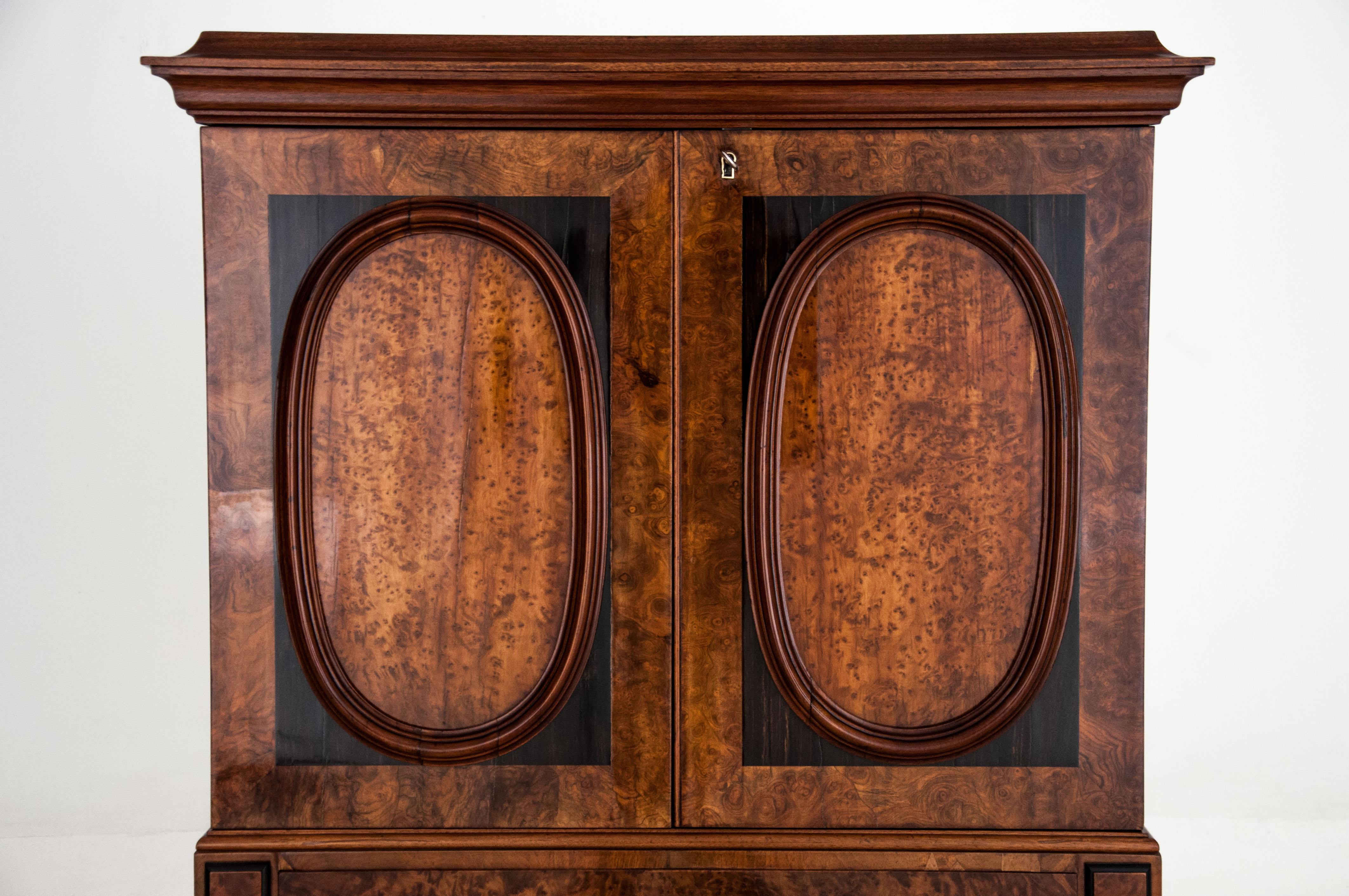 19th Century Bar Walnut Empire Style Cabinet from circa 1870