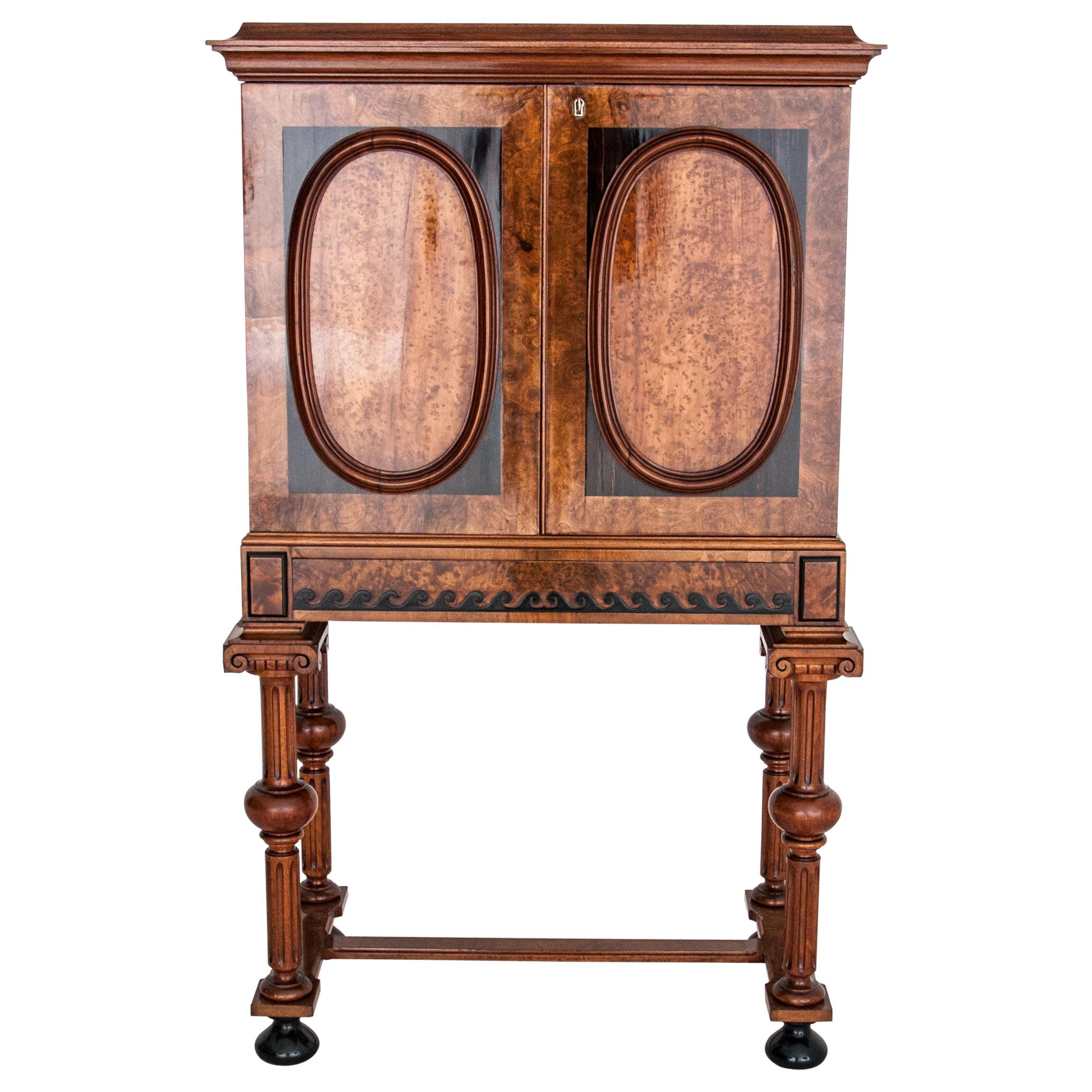 Bar Walnut Empire Style Cabinet from circa 1870