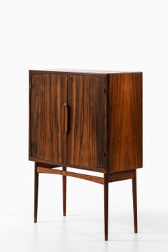Bar Cabinet in Dark Rosewood, Glass and Steel by Torbjørn Afdal, 1960's
