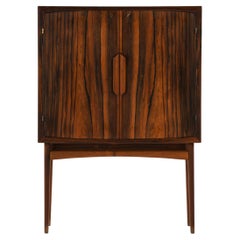 Bar Cabinet in Dark Rosewood, Glass and Steel by Torbjørn Afdal, 1960's