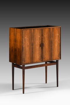 Bar Cabinet in Rosewood, Black Formica by Helge Vestergaard Jensen, 1950's