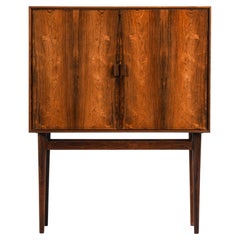 Bar Cabinet in Rosewood, Black Formica by Helge Vestergaard Jensen, 1950's