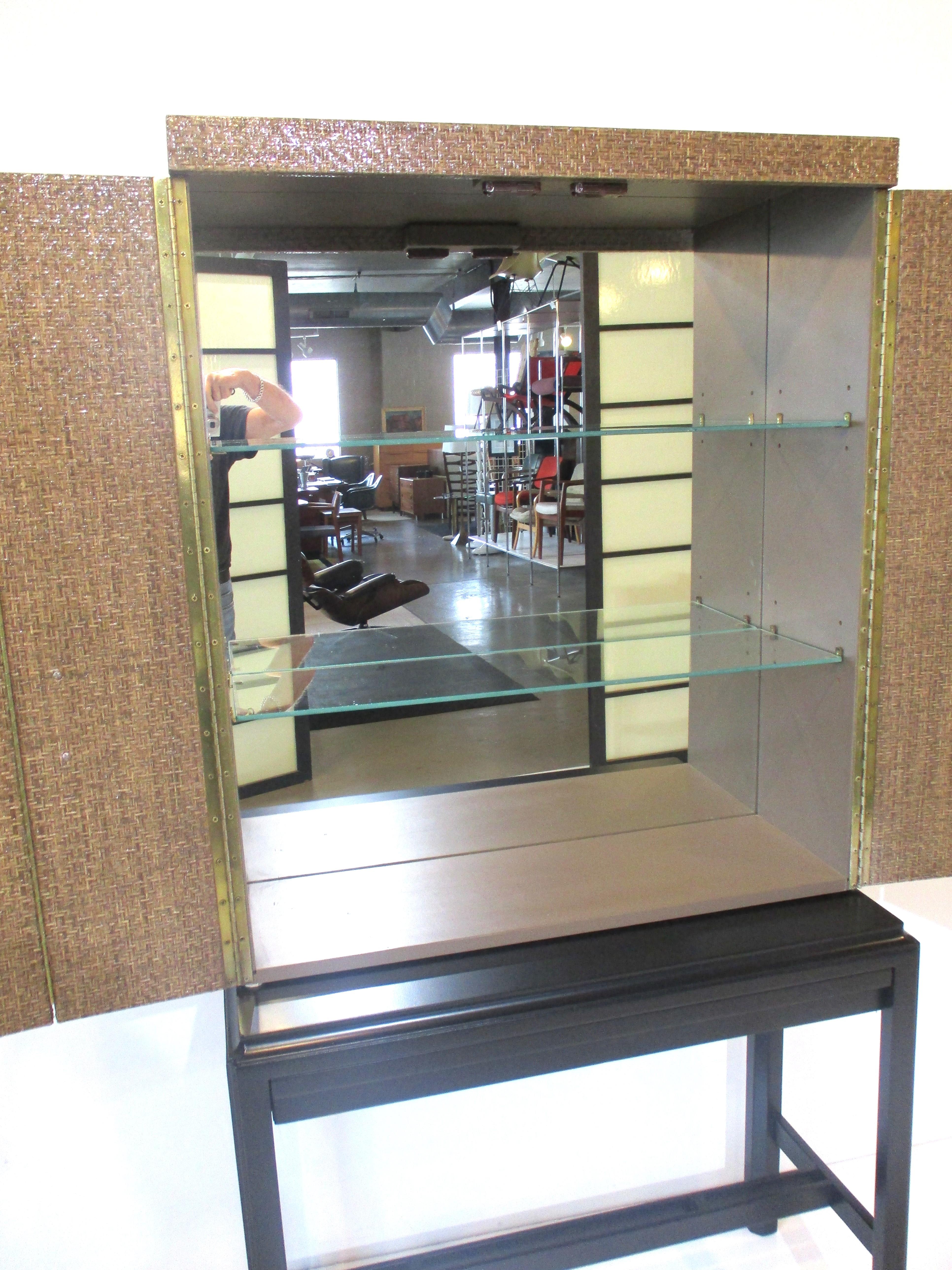 Mid-Century Modern Bar Cabinet in the Style of Karl Springer / Baker Furniture