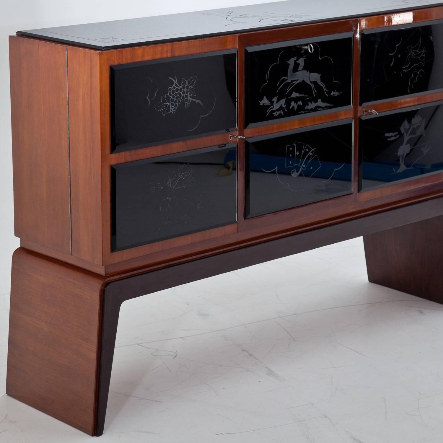 Bar Cabinet in the Style of Osvaldo Borsani, Italy, 1940s 9