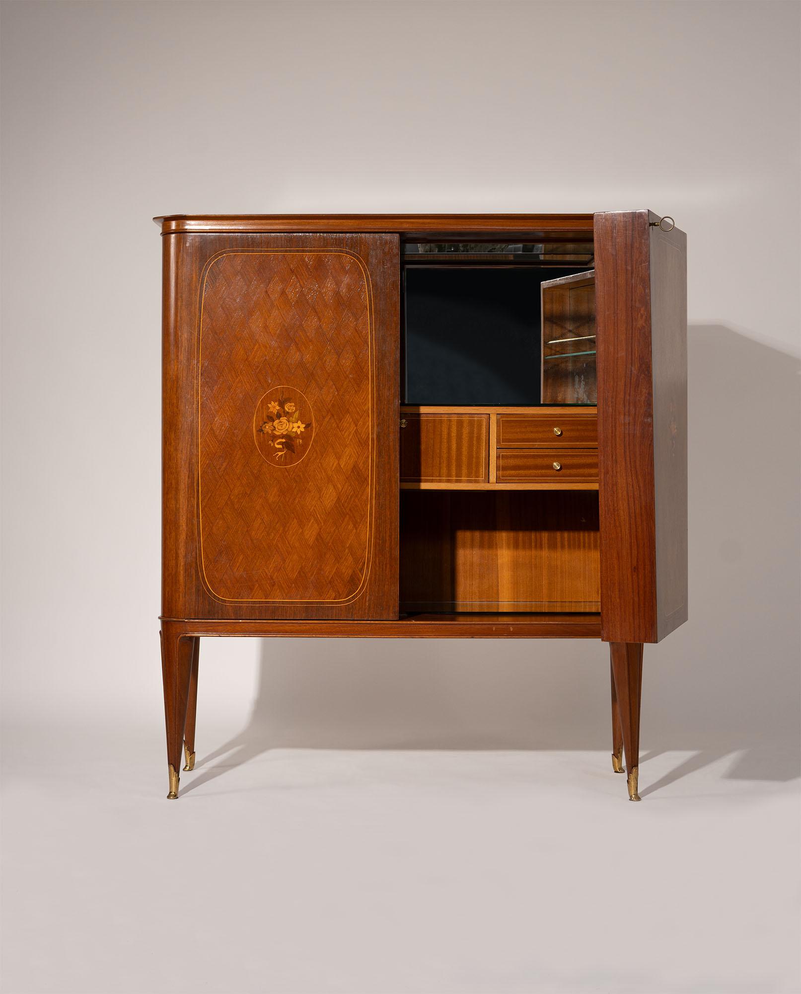 Art Nouveau Bar cabinet, Italy 1950s For Sale