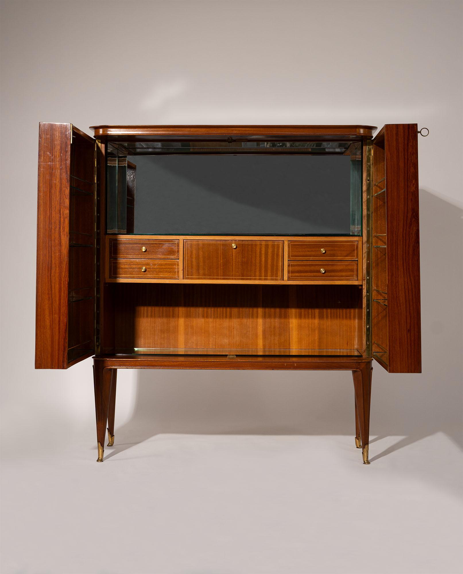 Hand-Crafted Bar cabinet, Italy 1950s For Sale