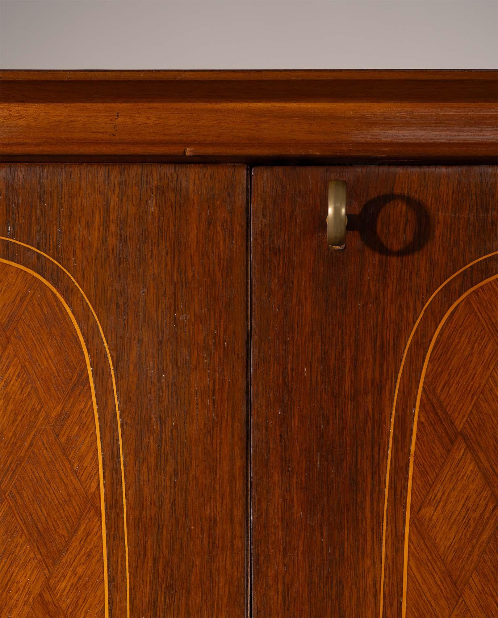 Brass Bar cabinet, Italy 1950s For Sale
