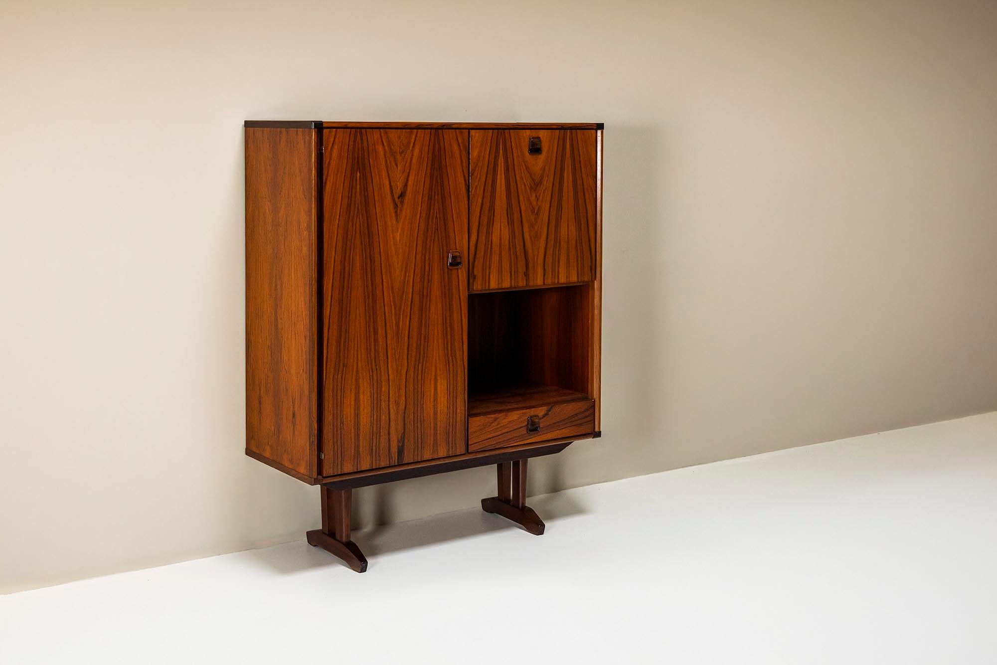 Mid-Century Modern Bar Cabinet or Highboard in Rosewood by Topform, The Netherlands 1960s