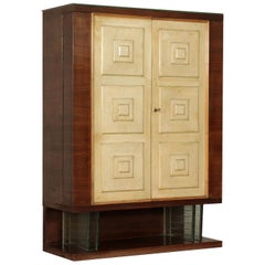 Bar Cabinet Rosewood Veneer Mirrored Glass, Italy, 1940s