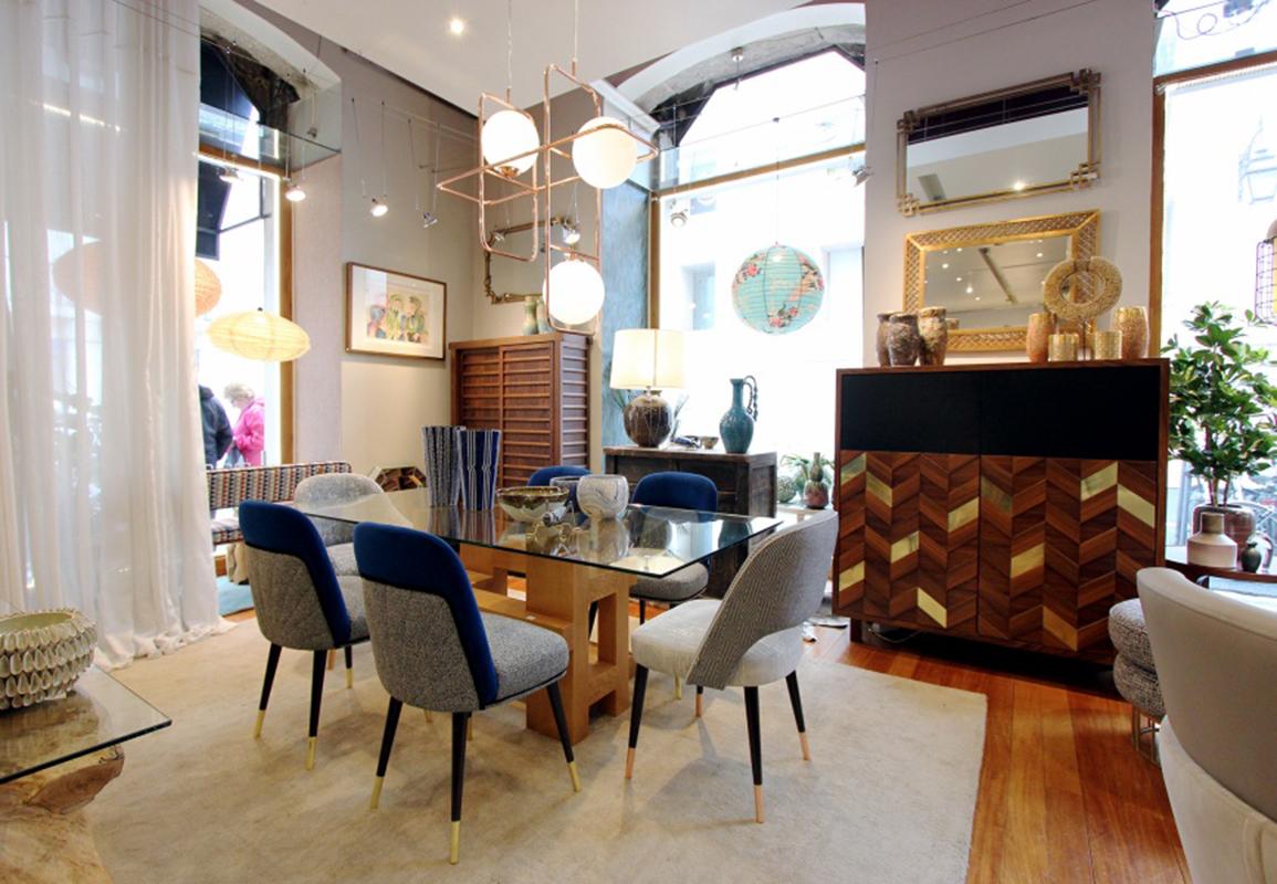 Mueble Bar Samoa en Madera, Latón y Laca Lacado en venta