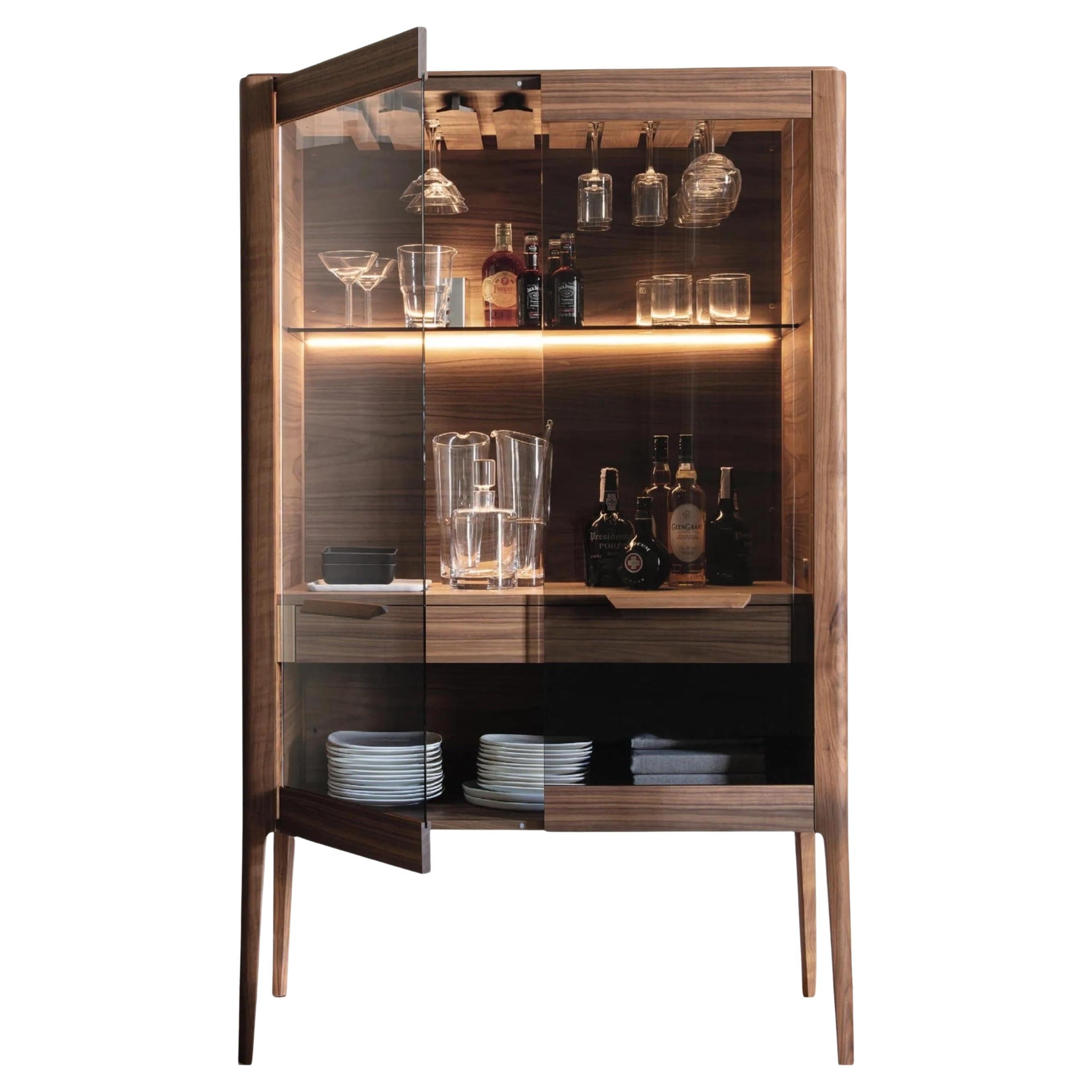 Bar cabinet - Sideboard Porada Atlante Bar design C.Ballabio - Canaletta walnut in vendita