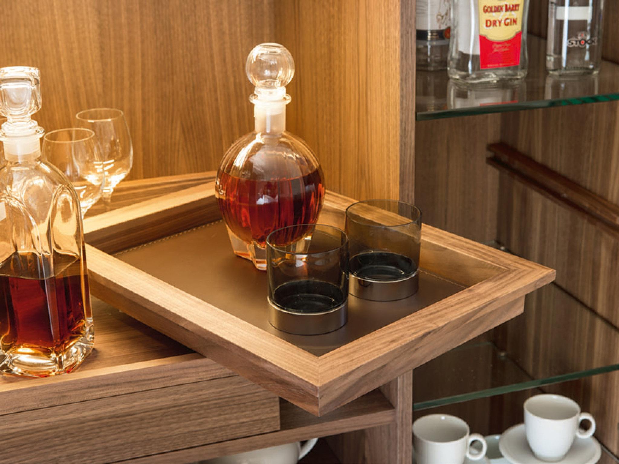 Bar cabinet / Sideboard Porada Polifemo - Canaletta walnut For Sale 1