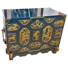 "Mobile da bar con motivo di foresta", capolavoro Art Deco con supporti in bronzo, Oscar Bach