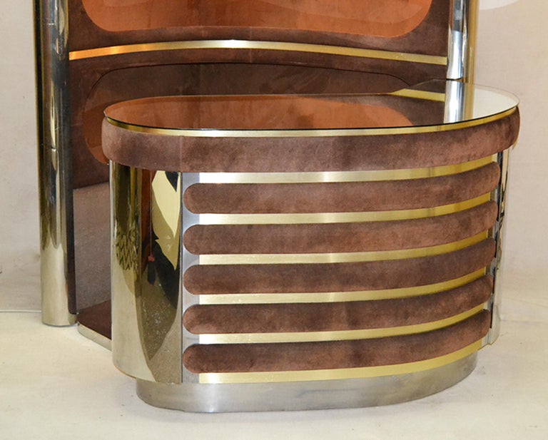 Bar Cabinet with Lighted Storage by Willy Rizzo, 1970s, Italy For Sale