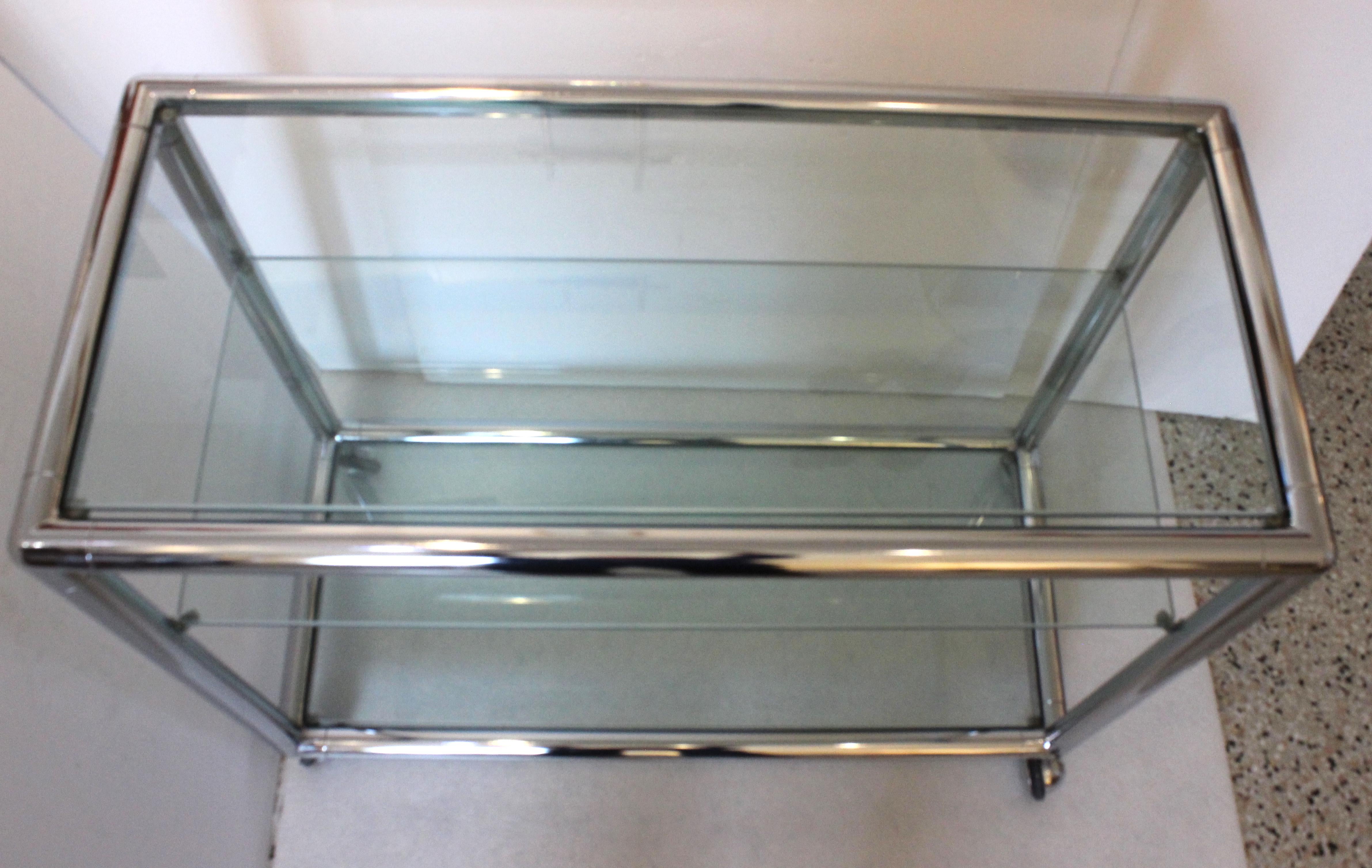 1970s Polished Chrome Bar Cart  2