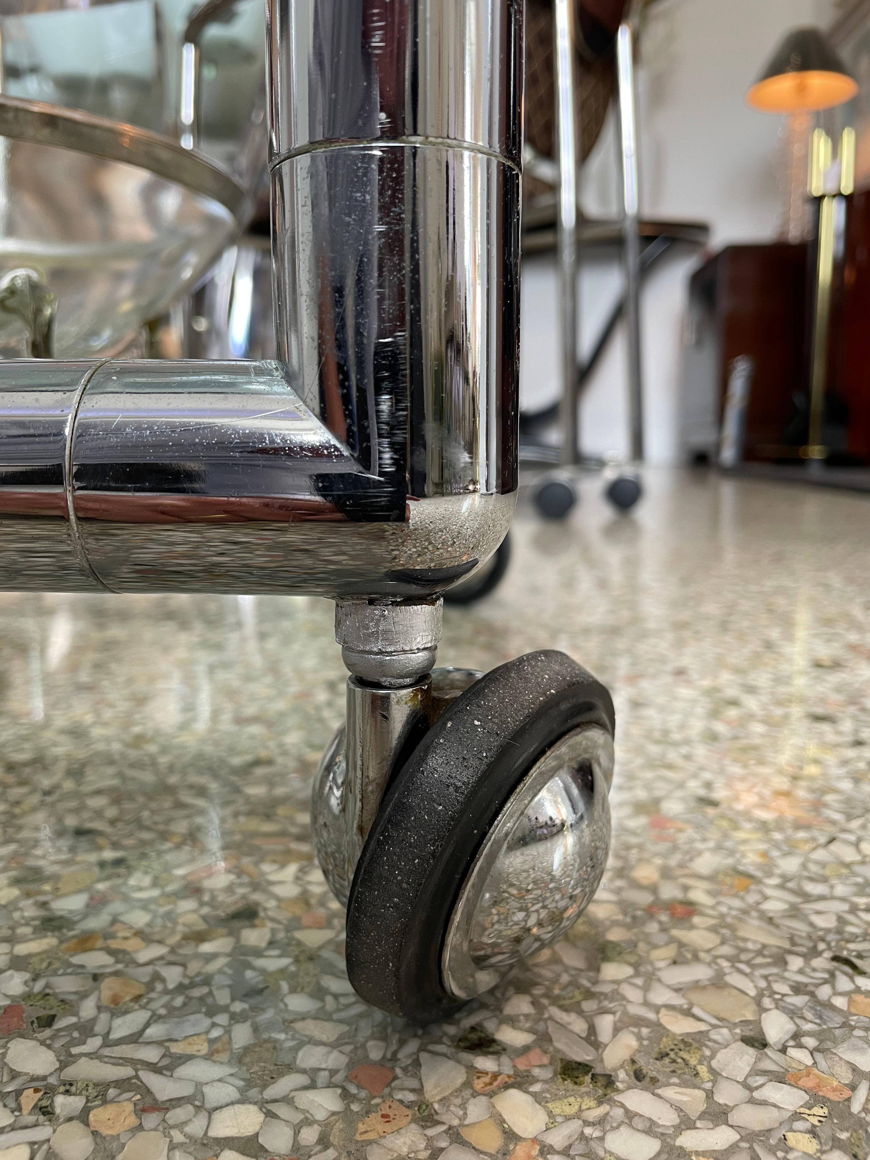 1970s Polished Chrome Bar Cart  6