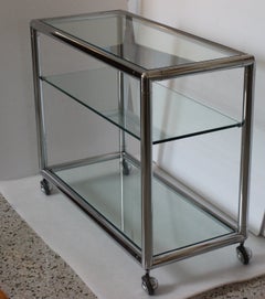 1970s Polished Chrome Bar Cart