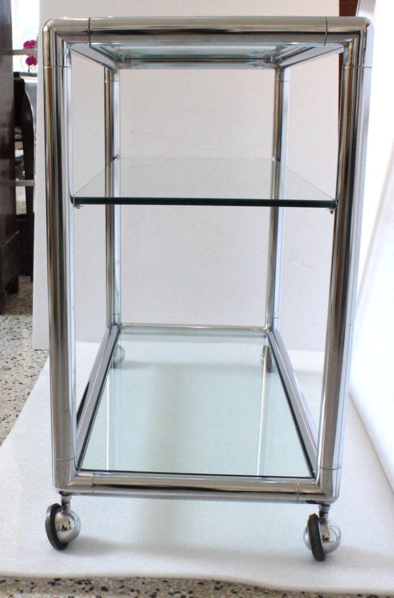 1970s Polished Chrome Bar Cart  1