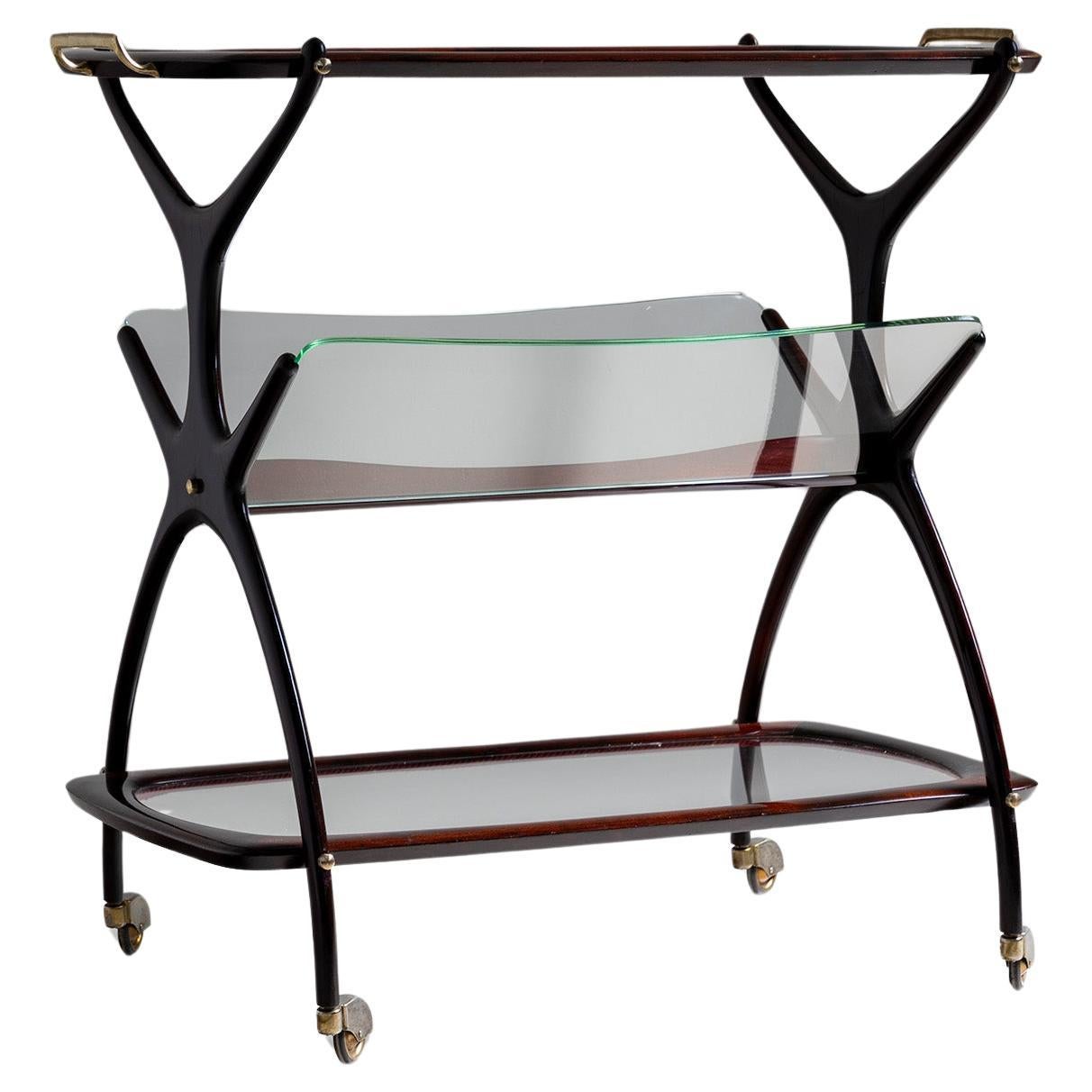 Bar Cart and Magazine Stand by Cesare Lacca, Italy 1960s