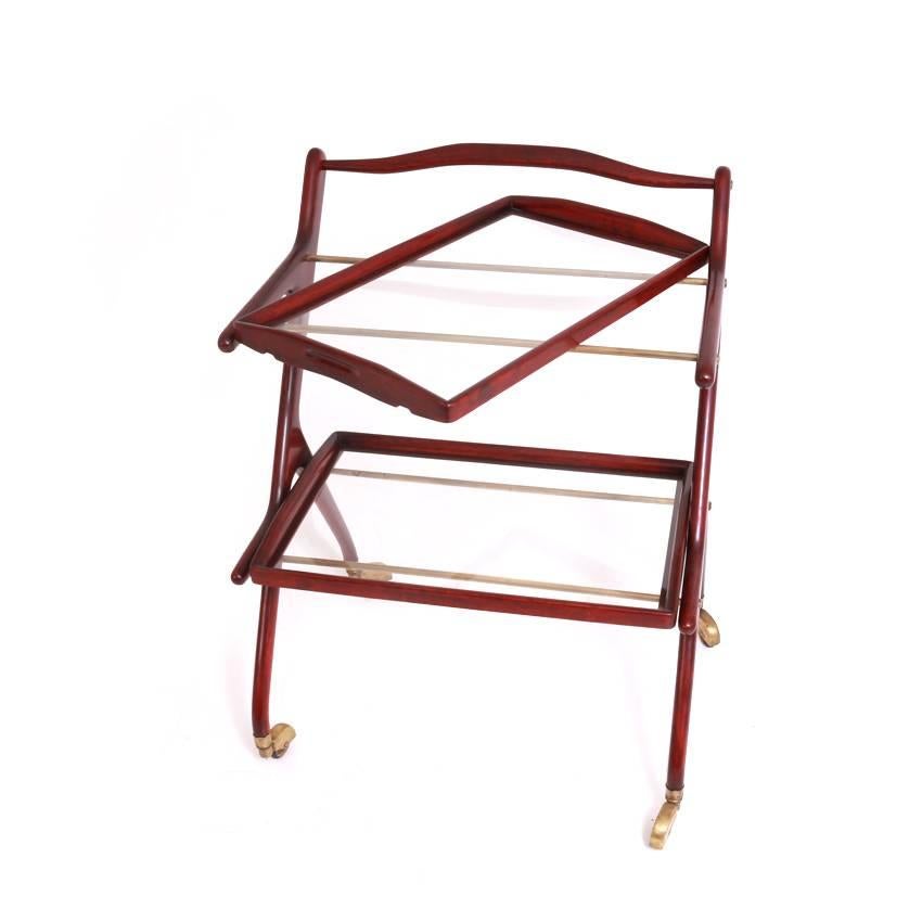 Bar Cart Attributed to Cesare Lacca, Italy, 1950s In Excellent Condition In Greding, DE