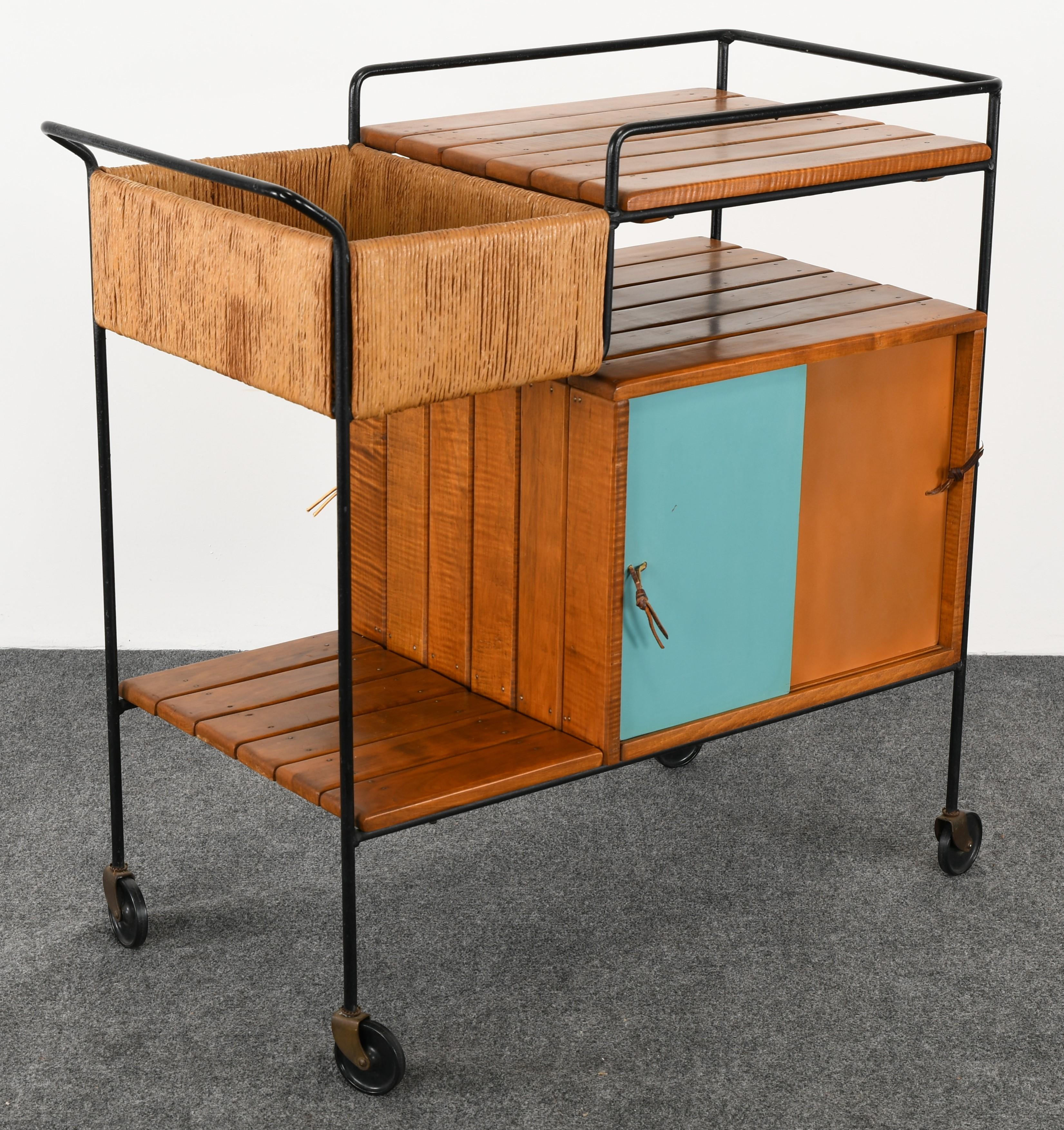 Mid-20th Century Bar Cart by Arthur Umanoff, 1950s