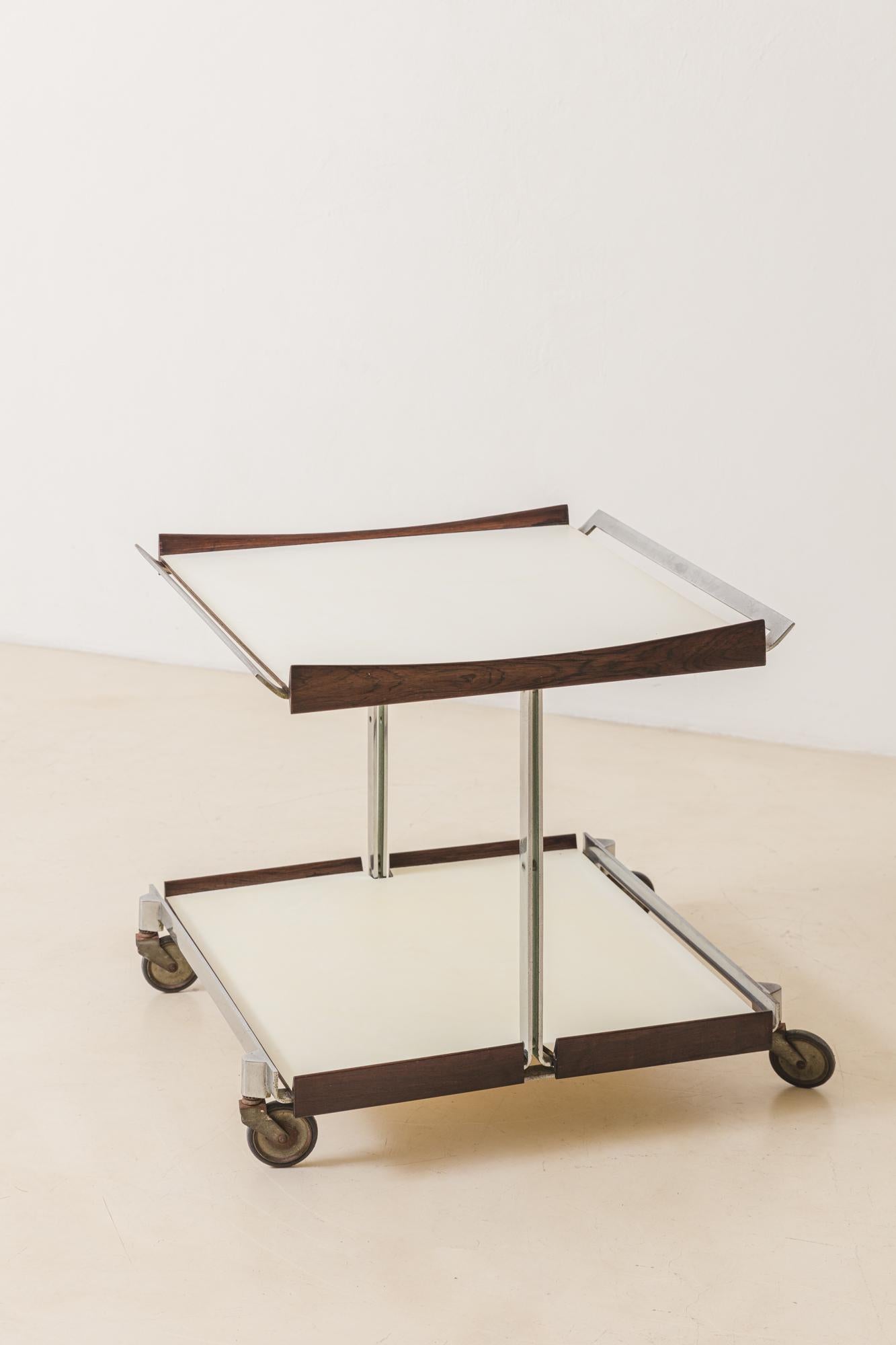 Mid-20th Century Bar Cart by Carlo Hauner and Martin Eisler, 1950s, Forma S.A., Brazilian design For Sale