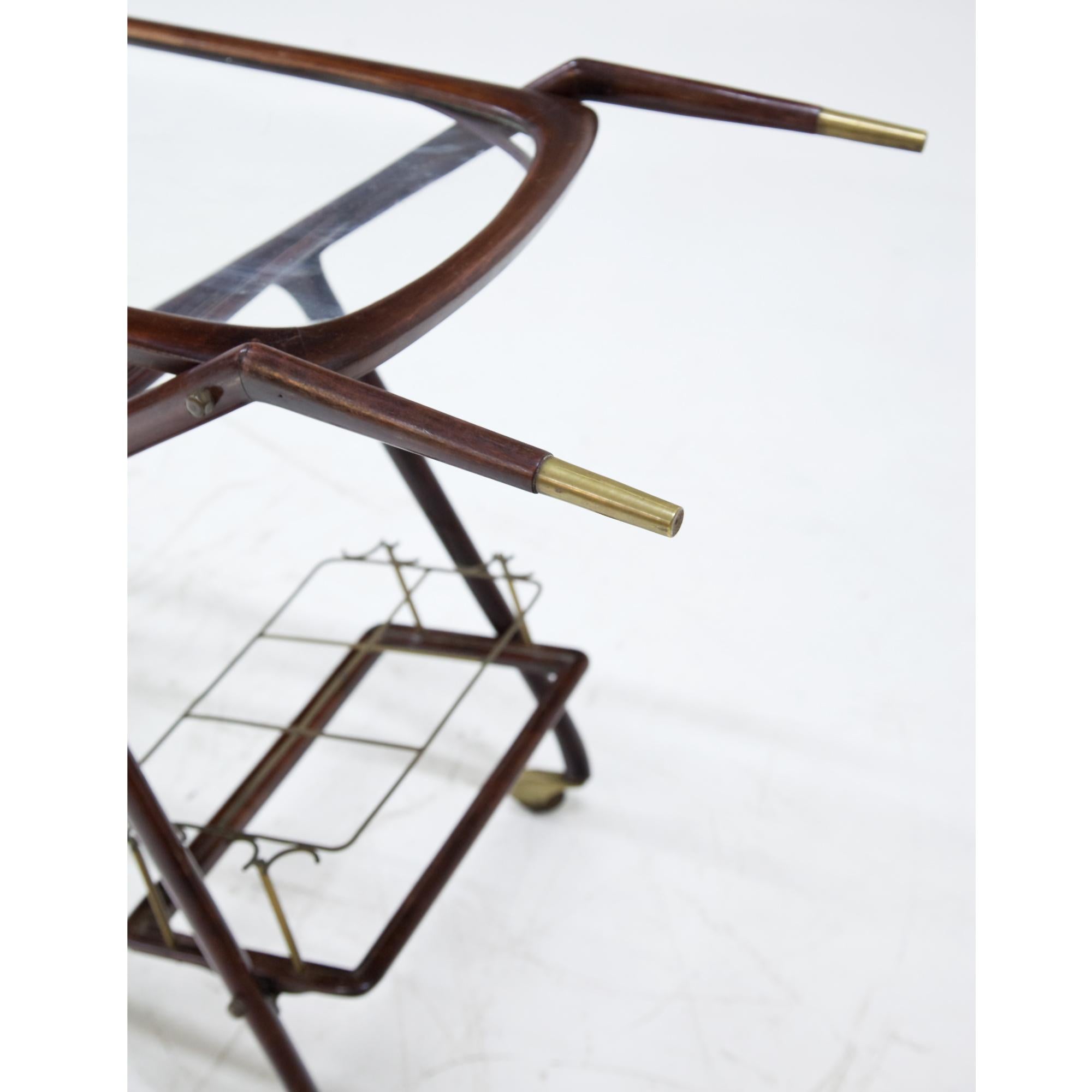 Mid-20th Century Bar Cart by Cesare Lacca, Italy, 1950s