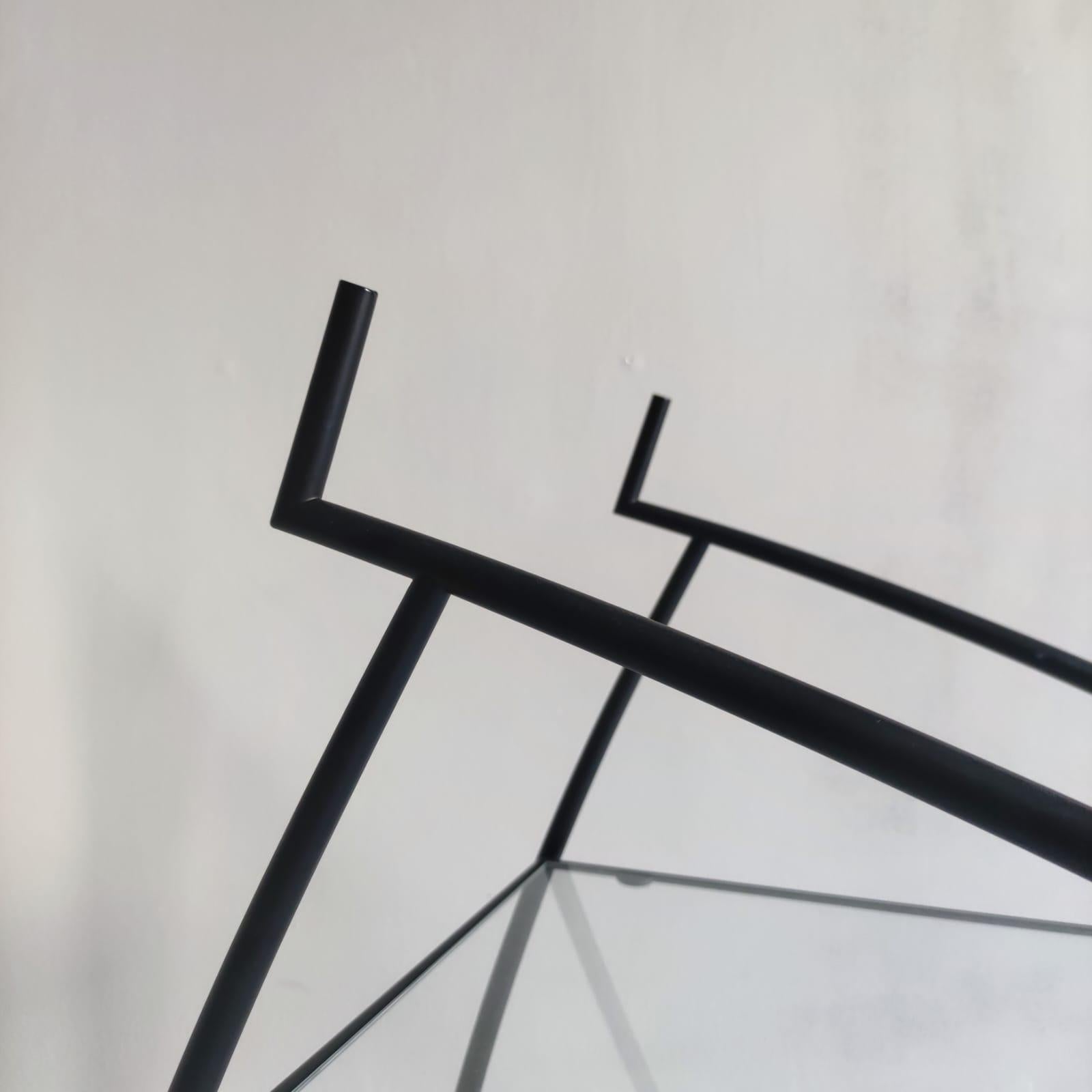 Metal Bar Cart by Gilles Derain for Lumen Center, 1980s For Sale