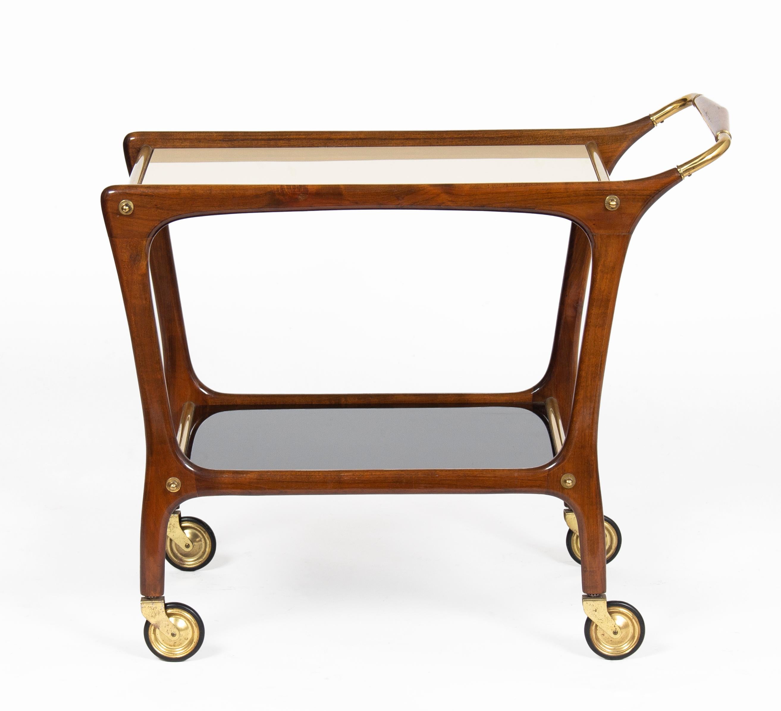 Italian Mid-Century Modern bar cart designed by Ico Parisi, manufactured by De Baggis.