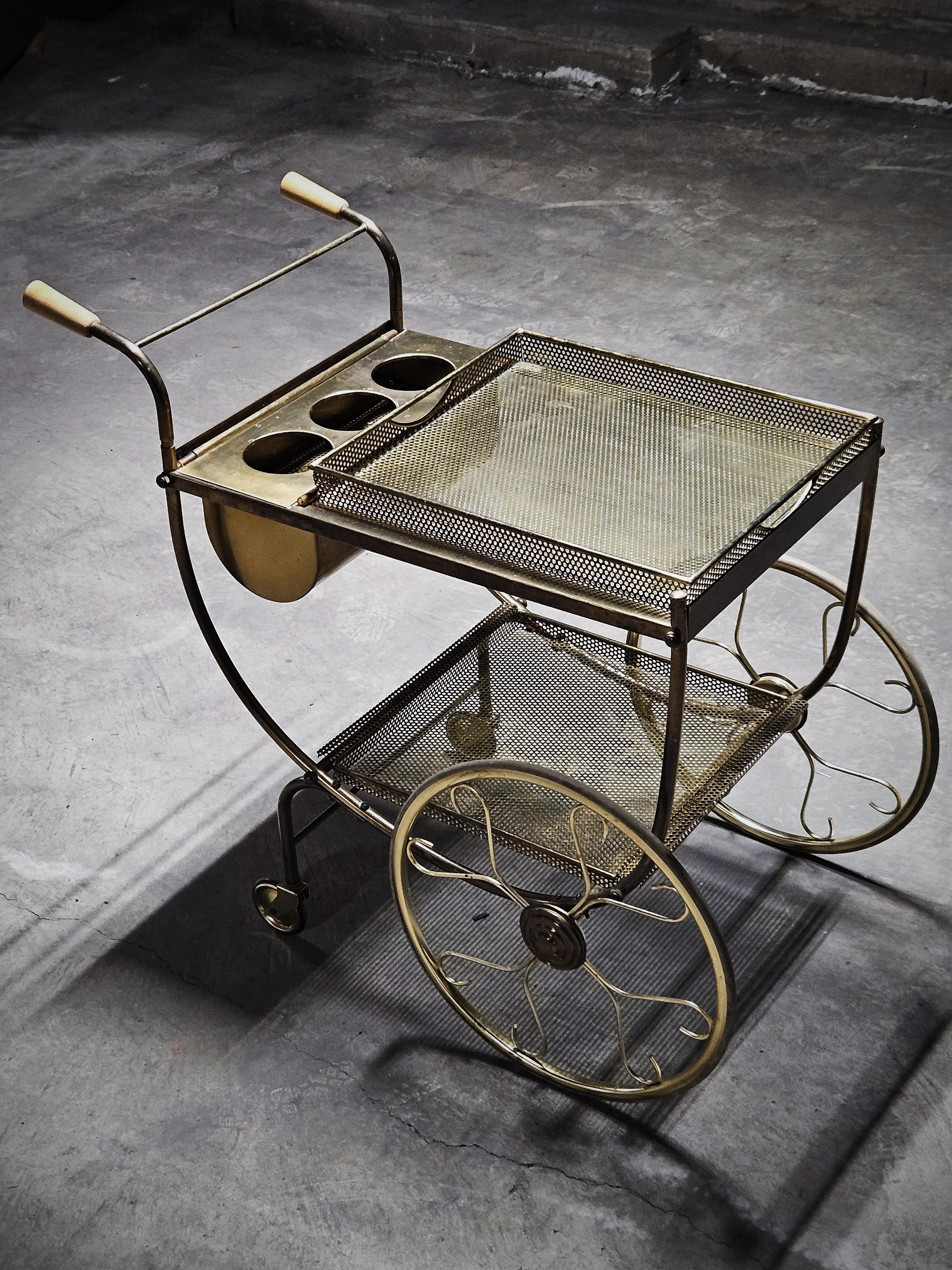Scandinavian Modern Bar cart by Josef Frank, Svenskt tenn, Sweden, 1950s For Sale
