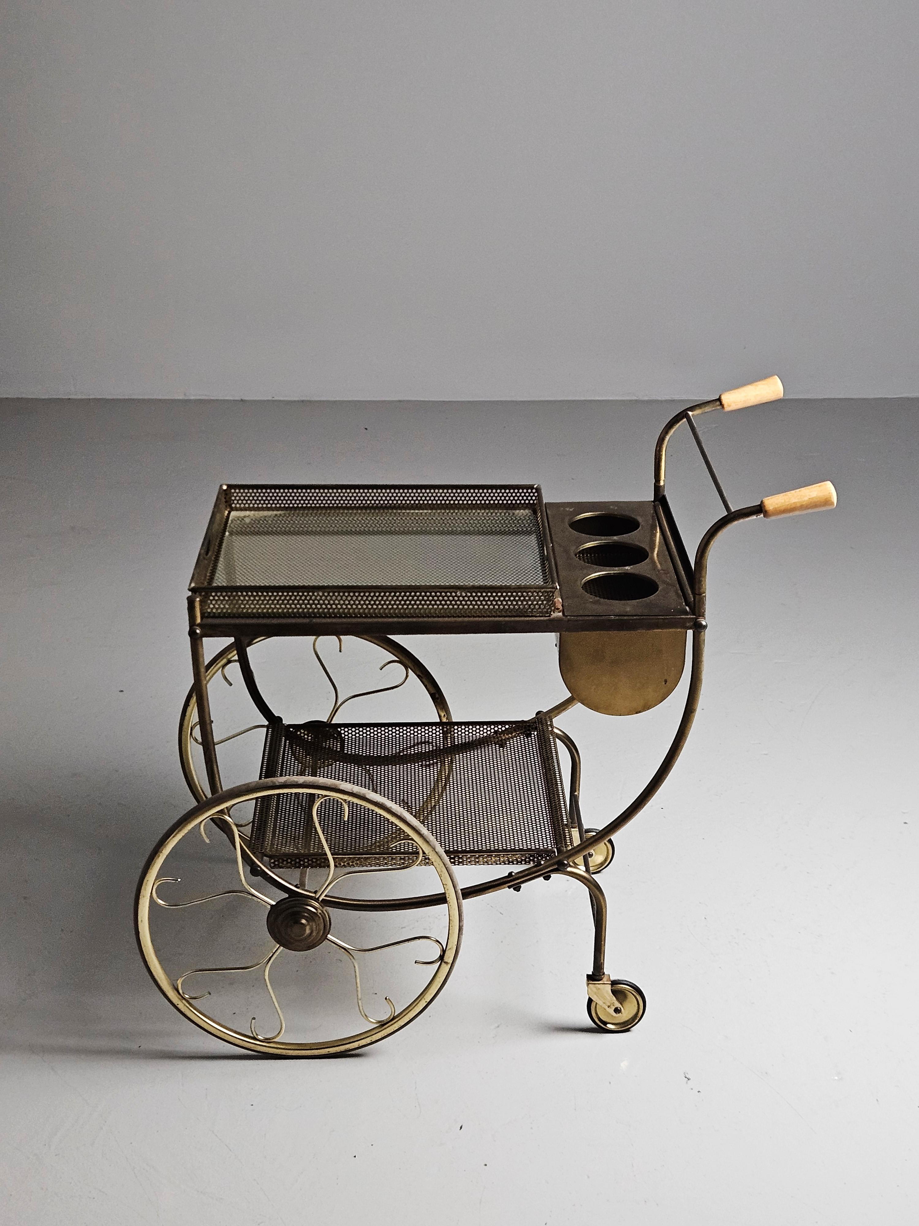 Scandinavo moderno Carrello da bar di Josef Frank, Svenskt Tenn, Svezia, anni '50 in vendita