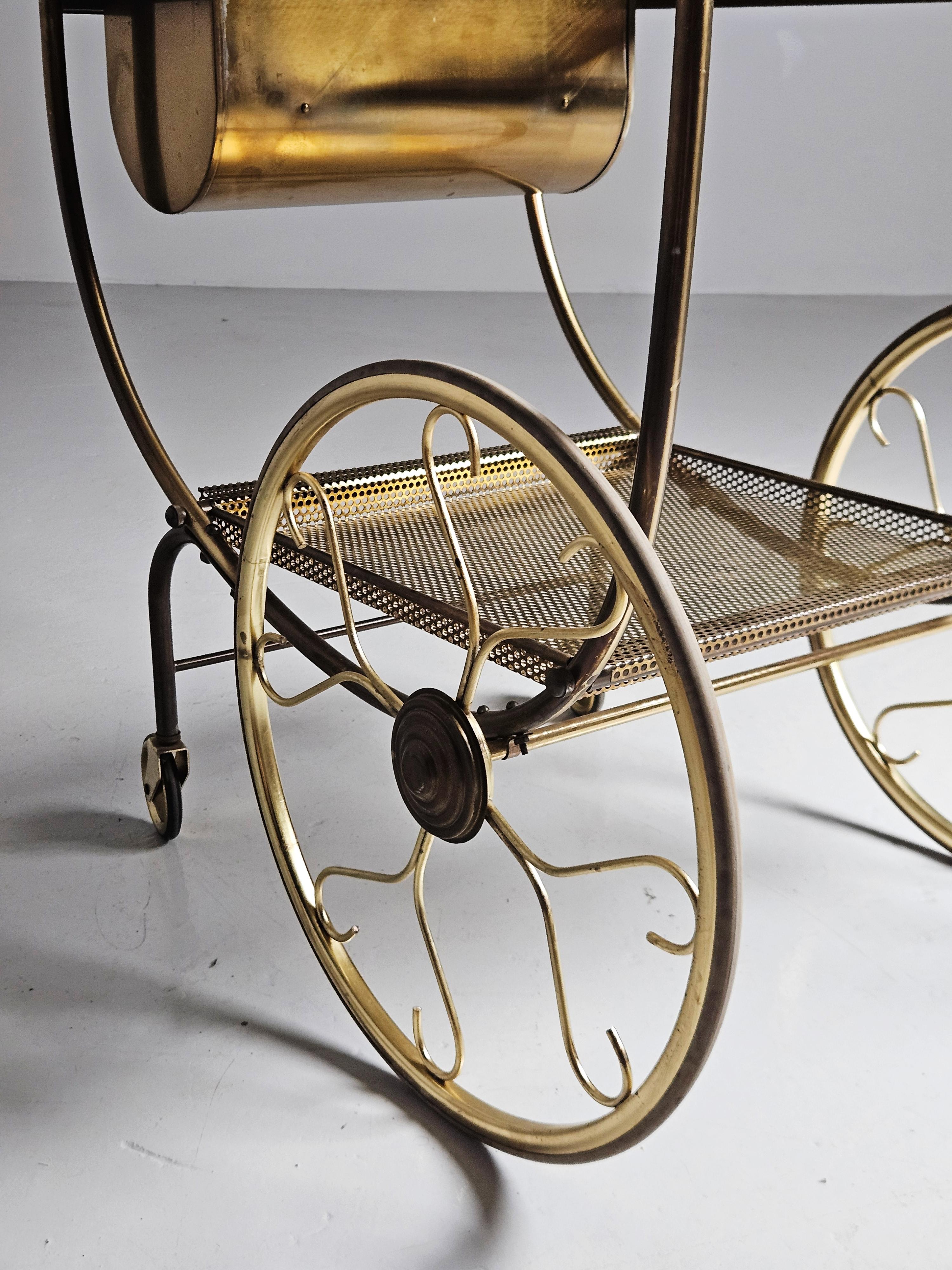 Ottone Carrello da bar di Josef Frank, Svenskt Tenn, Svezia, anni '50 in vendita