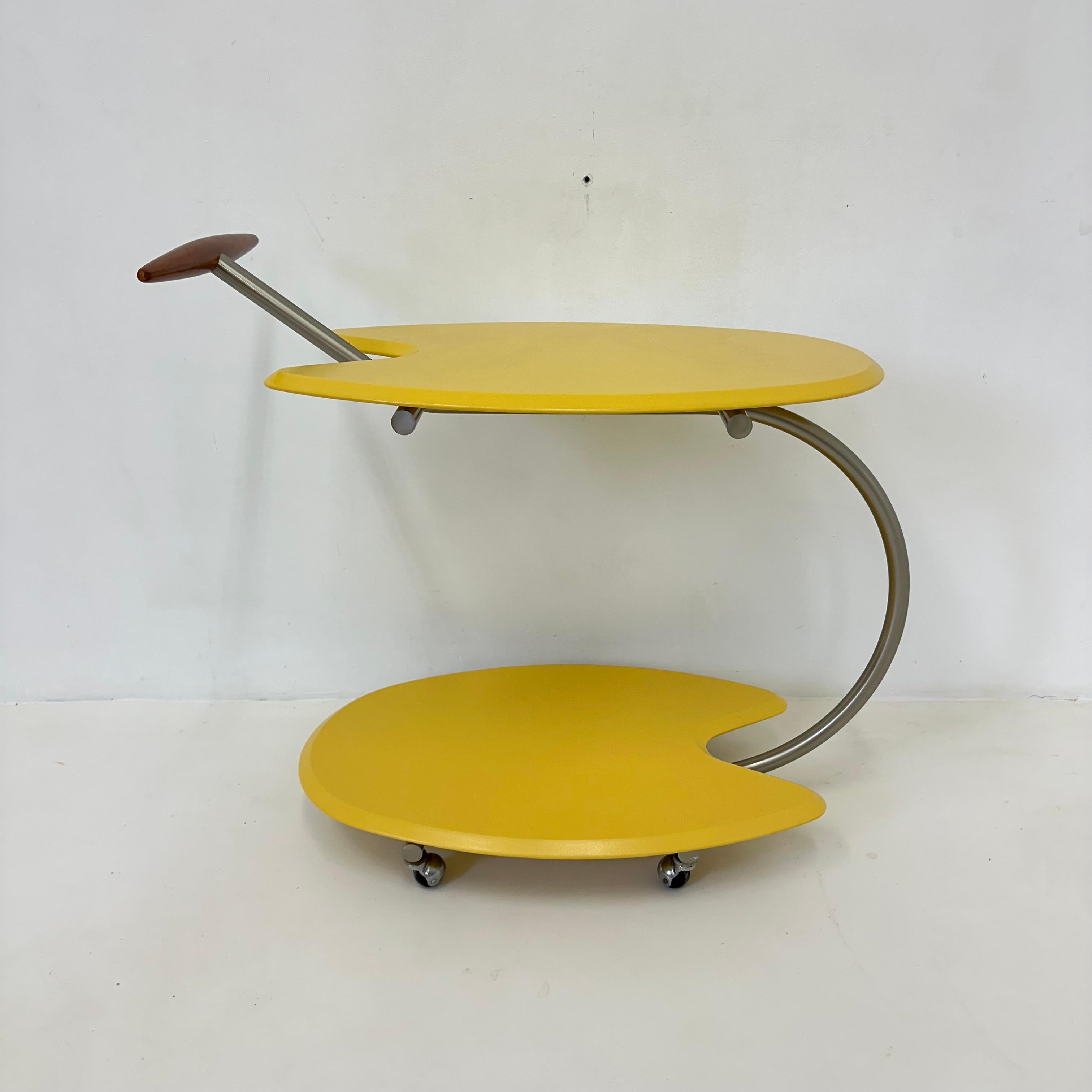 Metal Bar cart by Massimo Iosa Ghini for BRF Italy, 1980’s For Sale