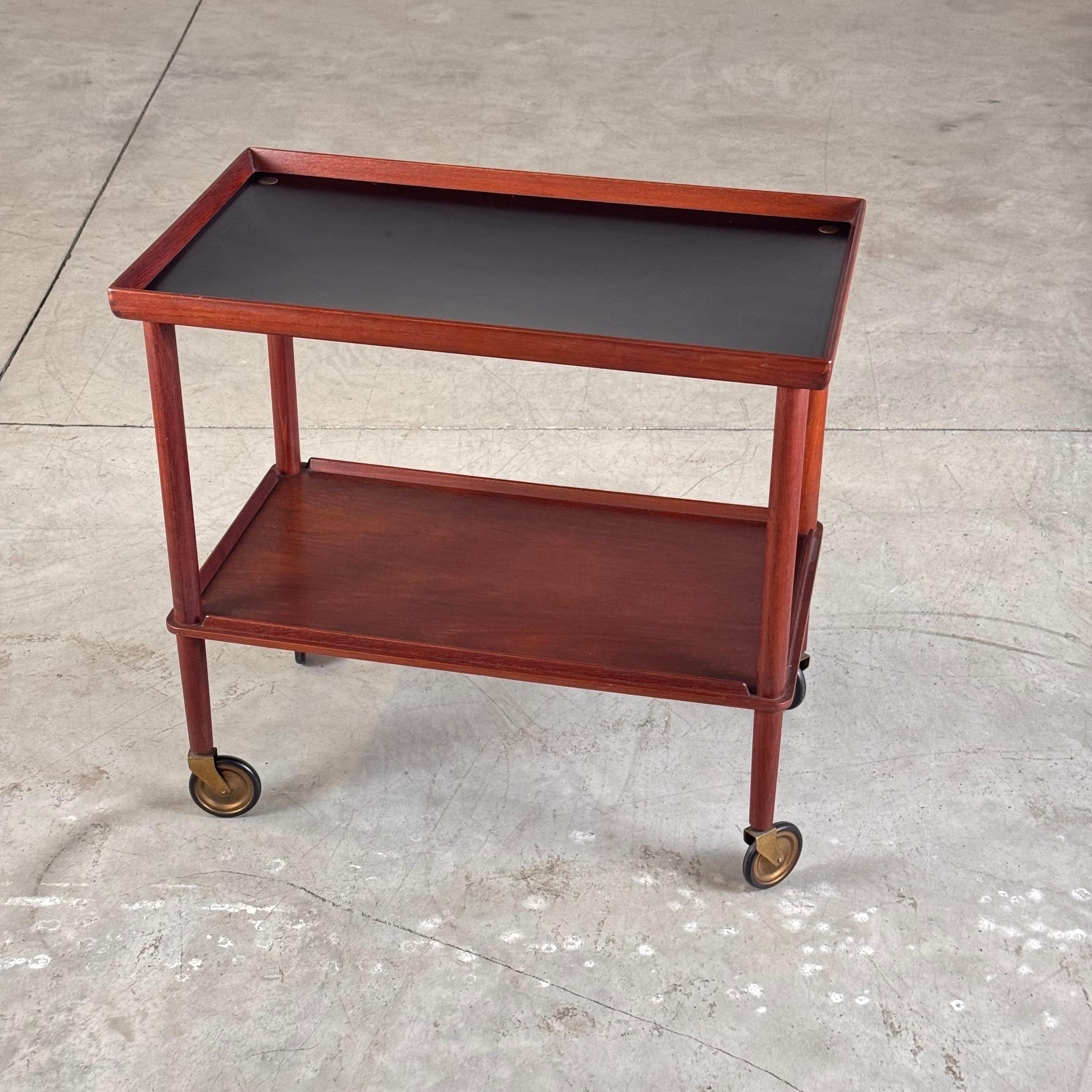 Mid-Century Modern Bar Cart by Peter Hvidt & Orla Mølgaard-Nielsen for Søborg Møbler, 1960s For Sale