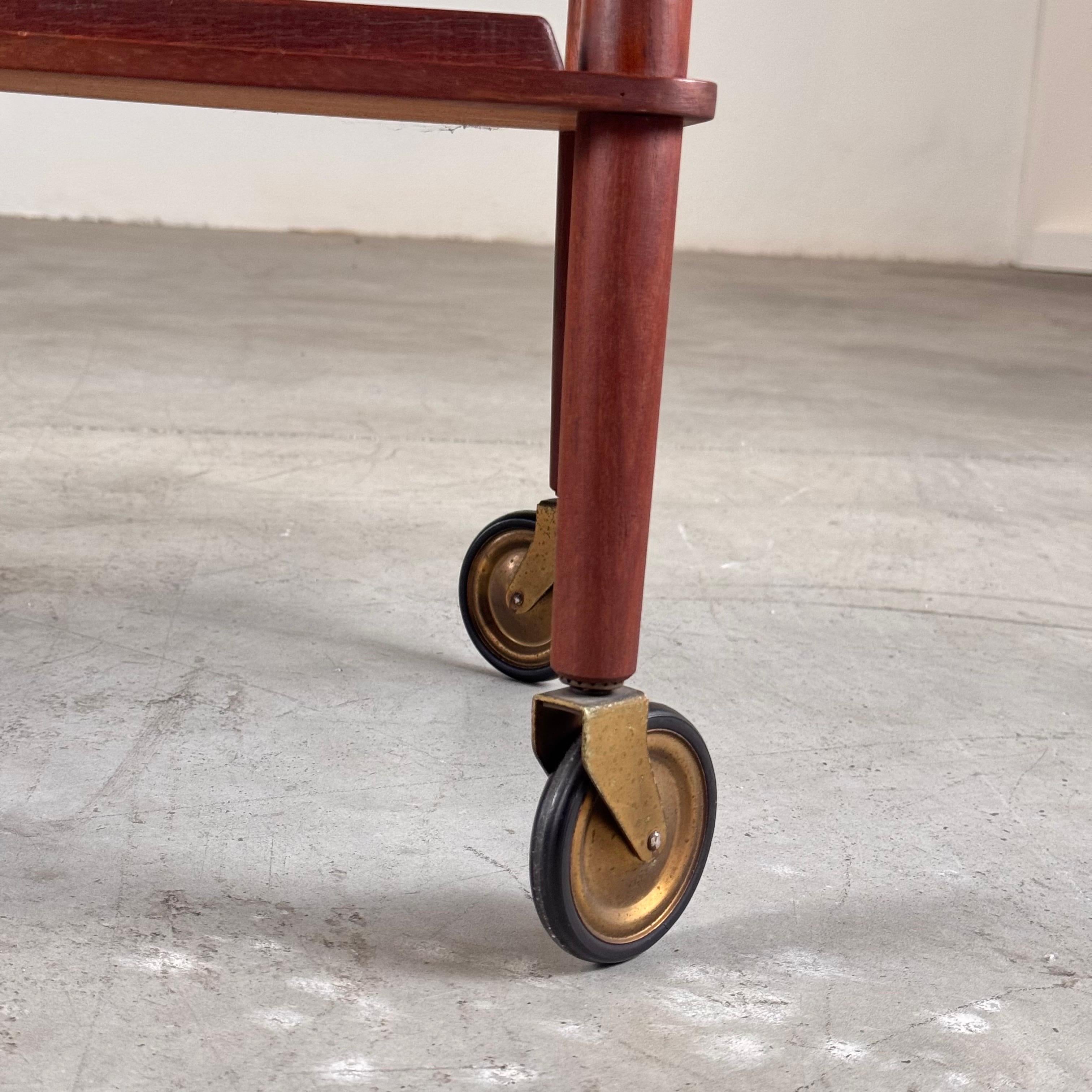 Brass Bar Cart by Peter Hvidt & Orla Mølgaard-Nielsen for Søborg Møbler, 1960s For Sale