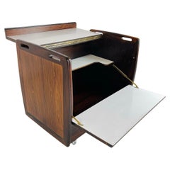 Bar cart by Sergio Rodrigues in Rosewood and white Formica. Brazil - 1965
