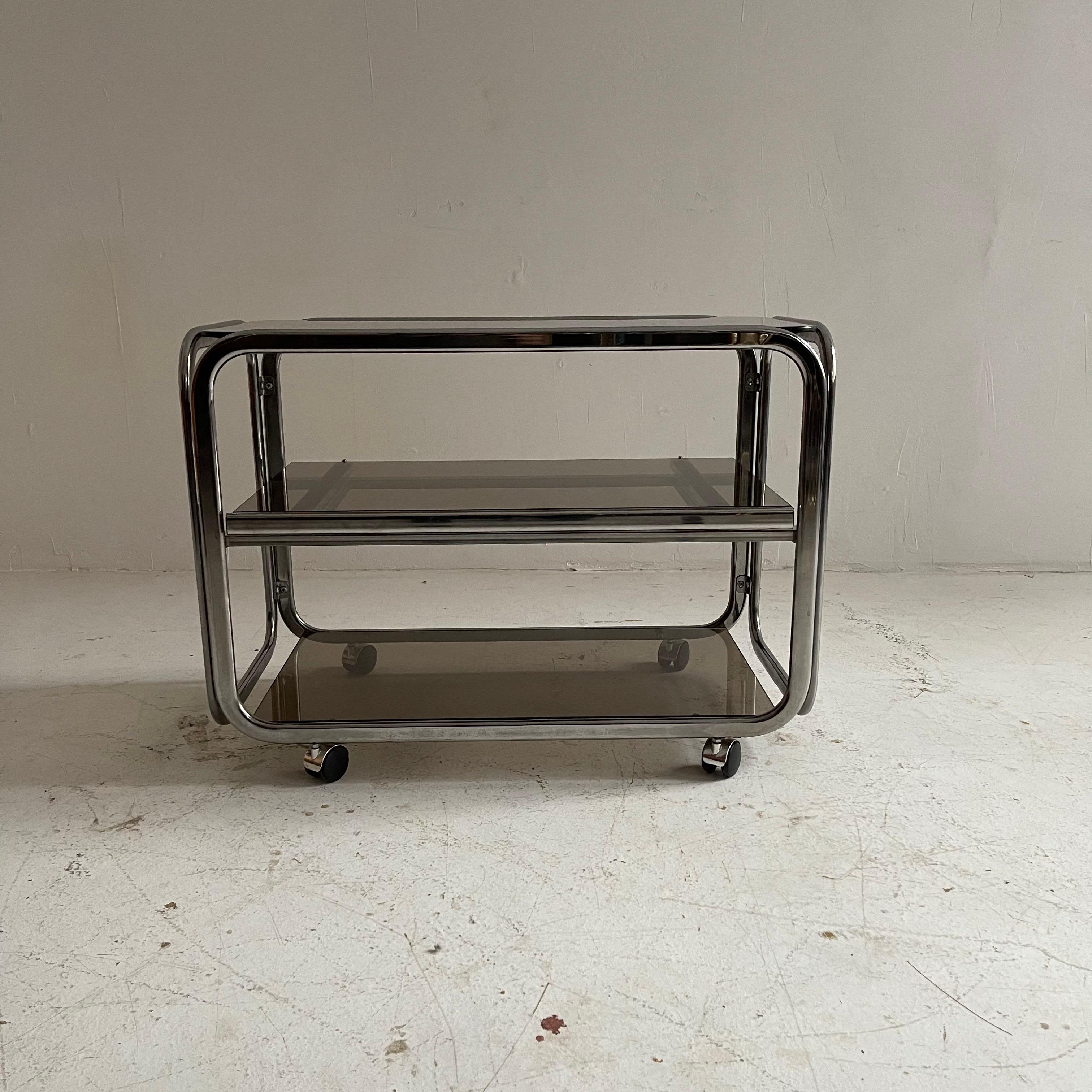 Mid-Century Modern Bar Cart Chrome For Sale