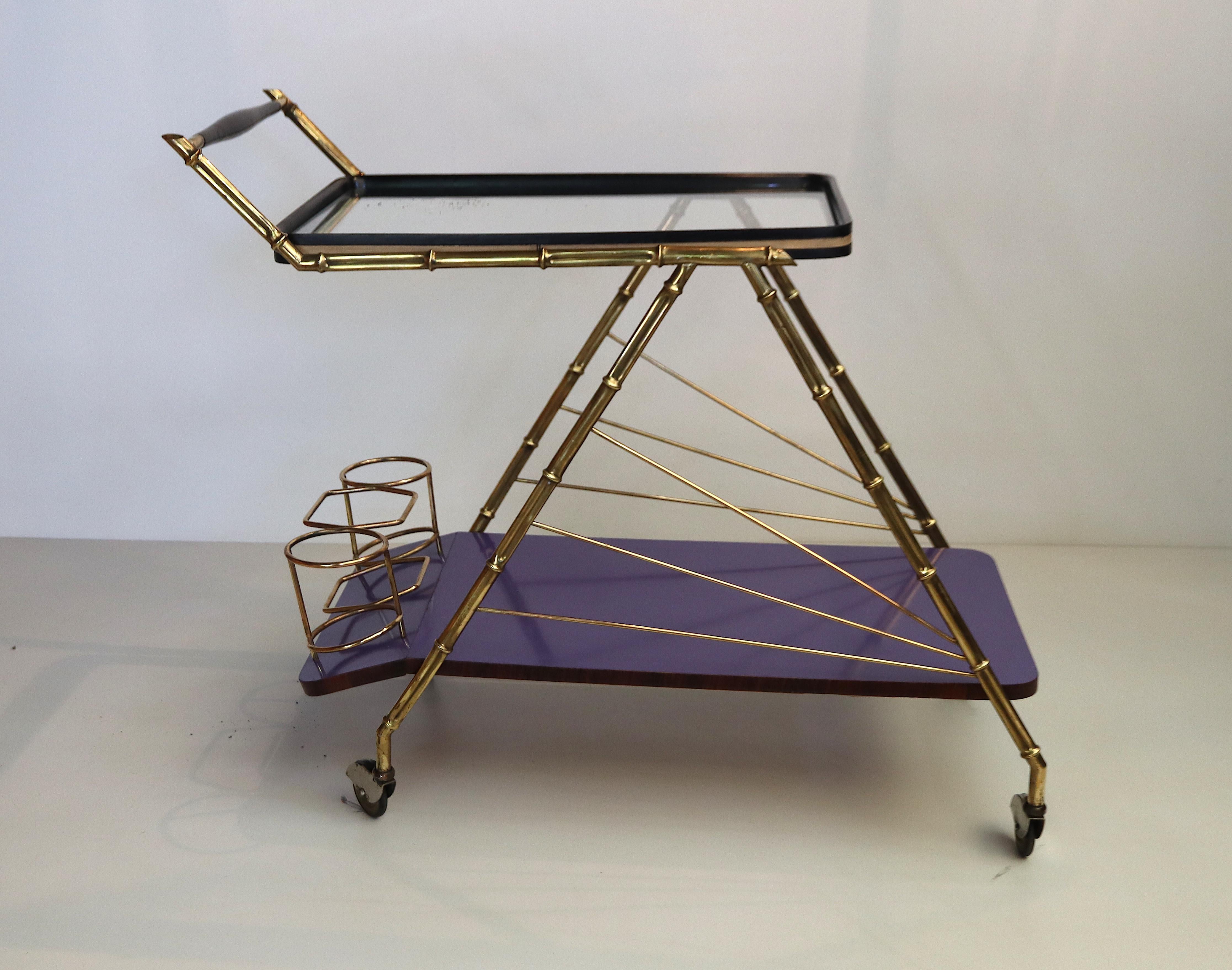 Mid-Century Modern Bar Cart Drinks Trolley by Cesare Lacca