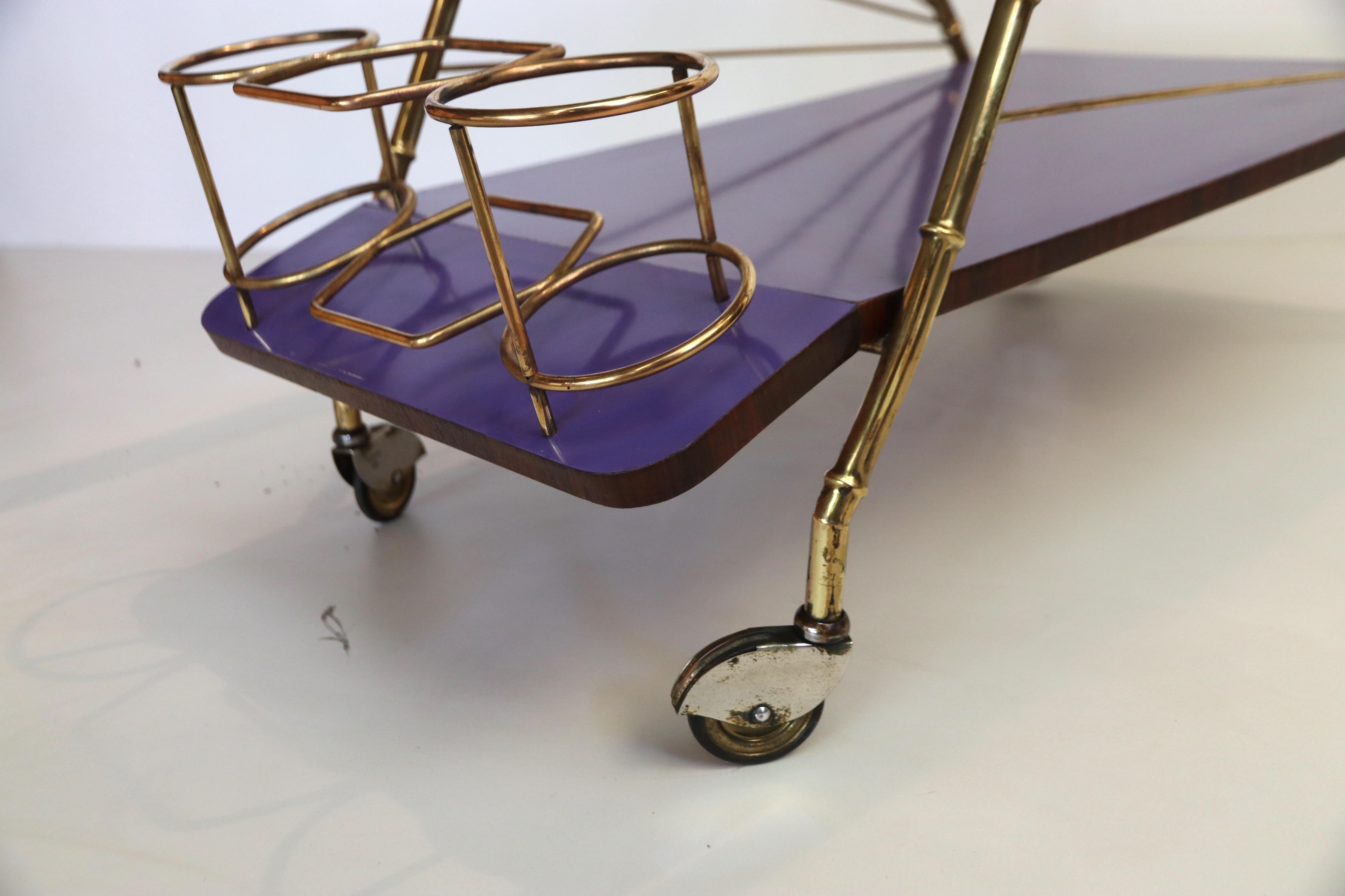 Copper Bar Cart Drinks Trolley by Cesare Lacca