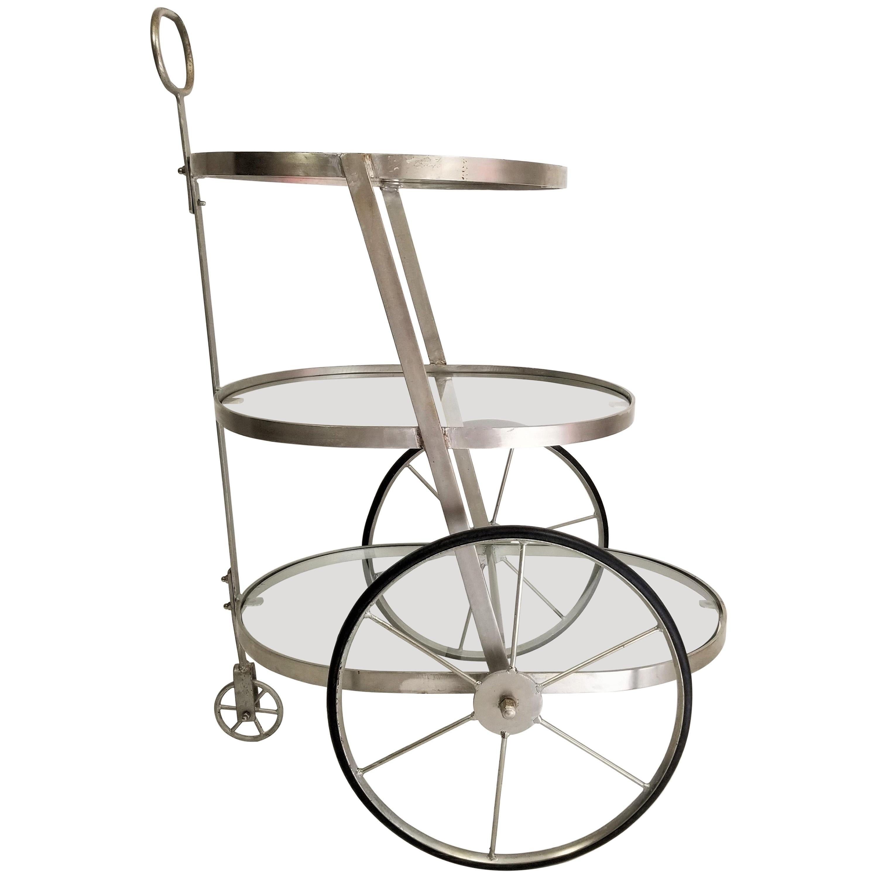 Lucite 2Tier Smoke Glass Bar Cart For Sale at 1stDibs